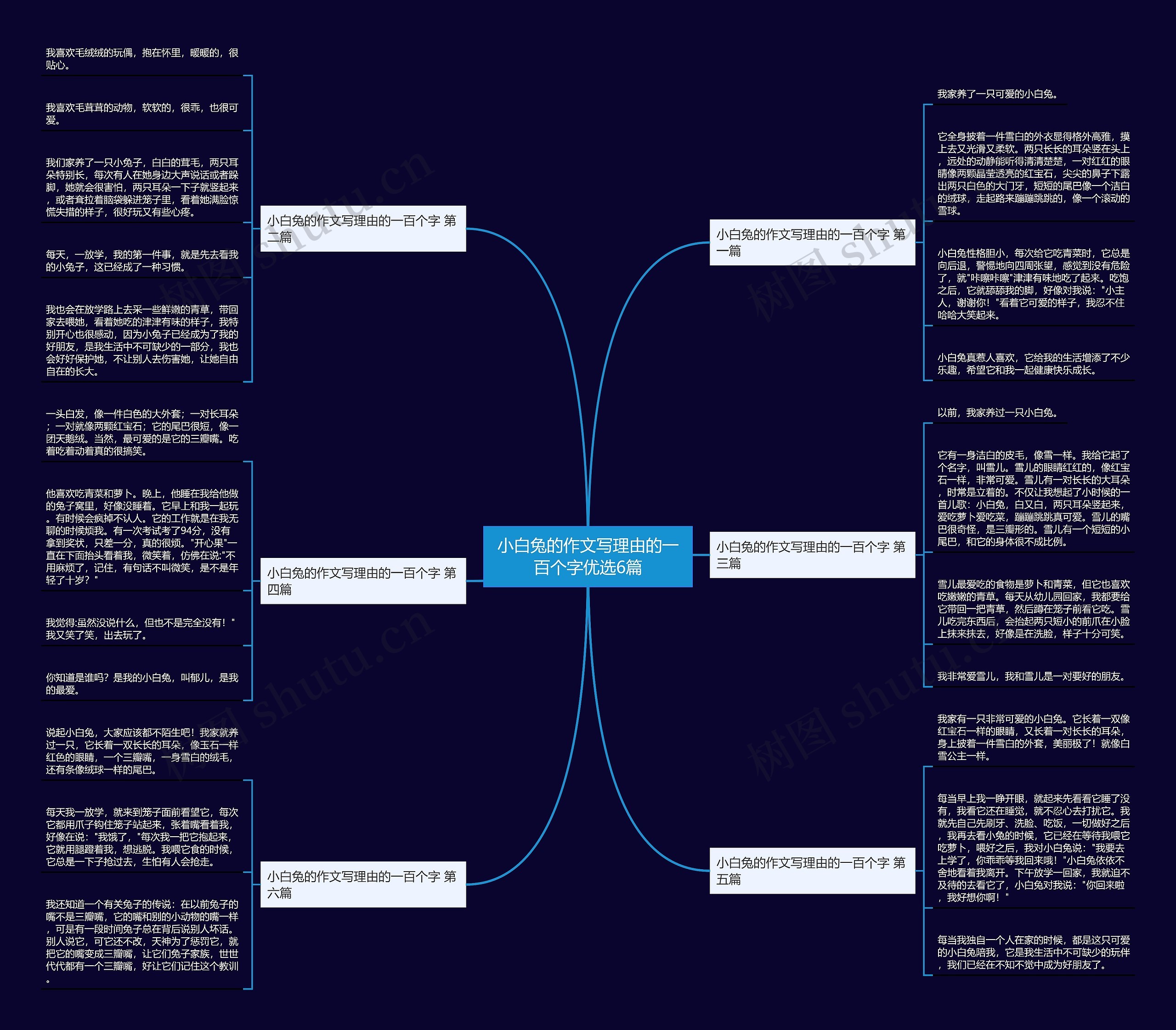 小白兔的作文写理由的一百个字优选6篇思维导图