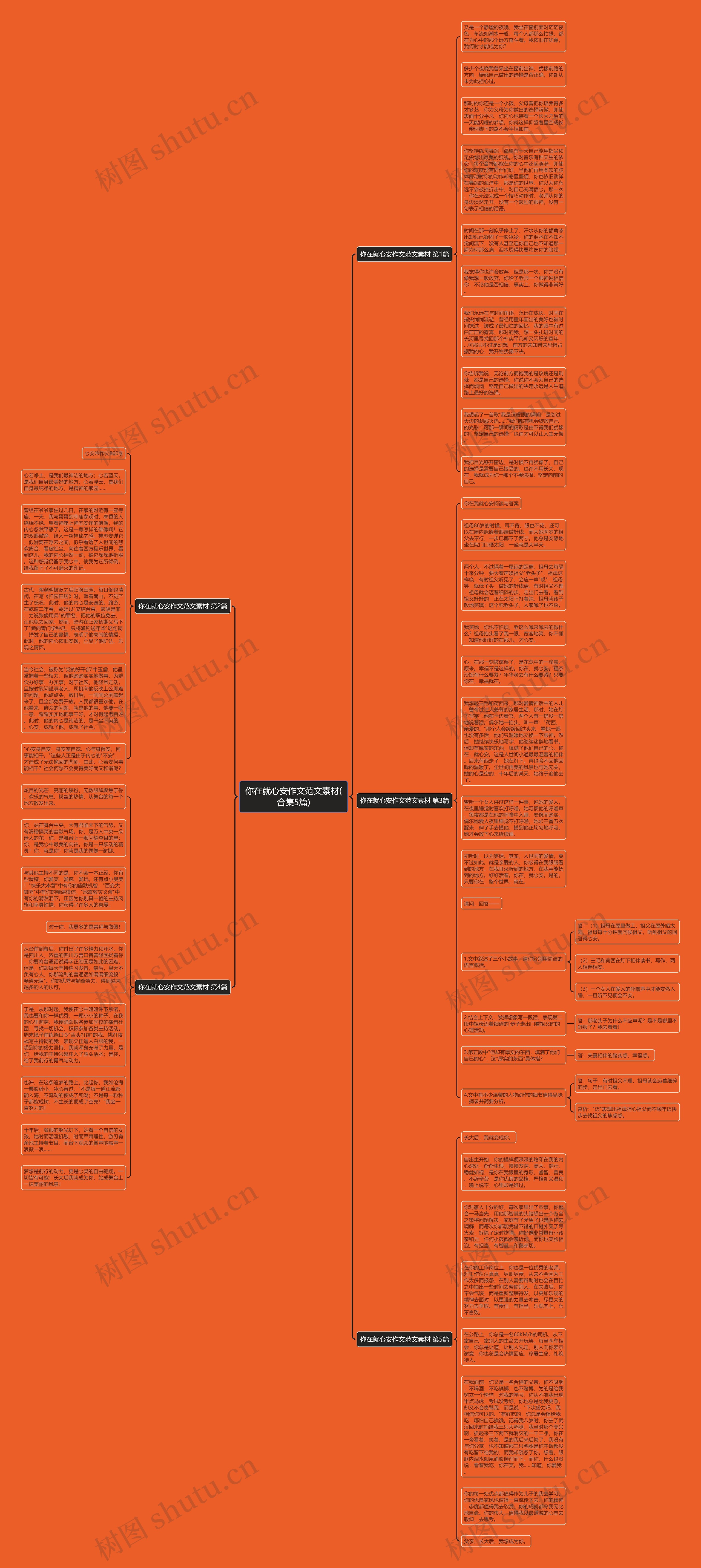 你在就心安作文范文素材(合集5篇)思维导图