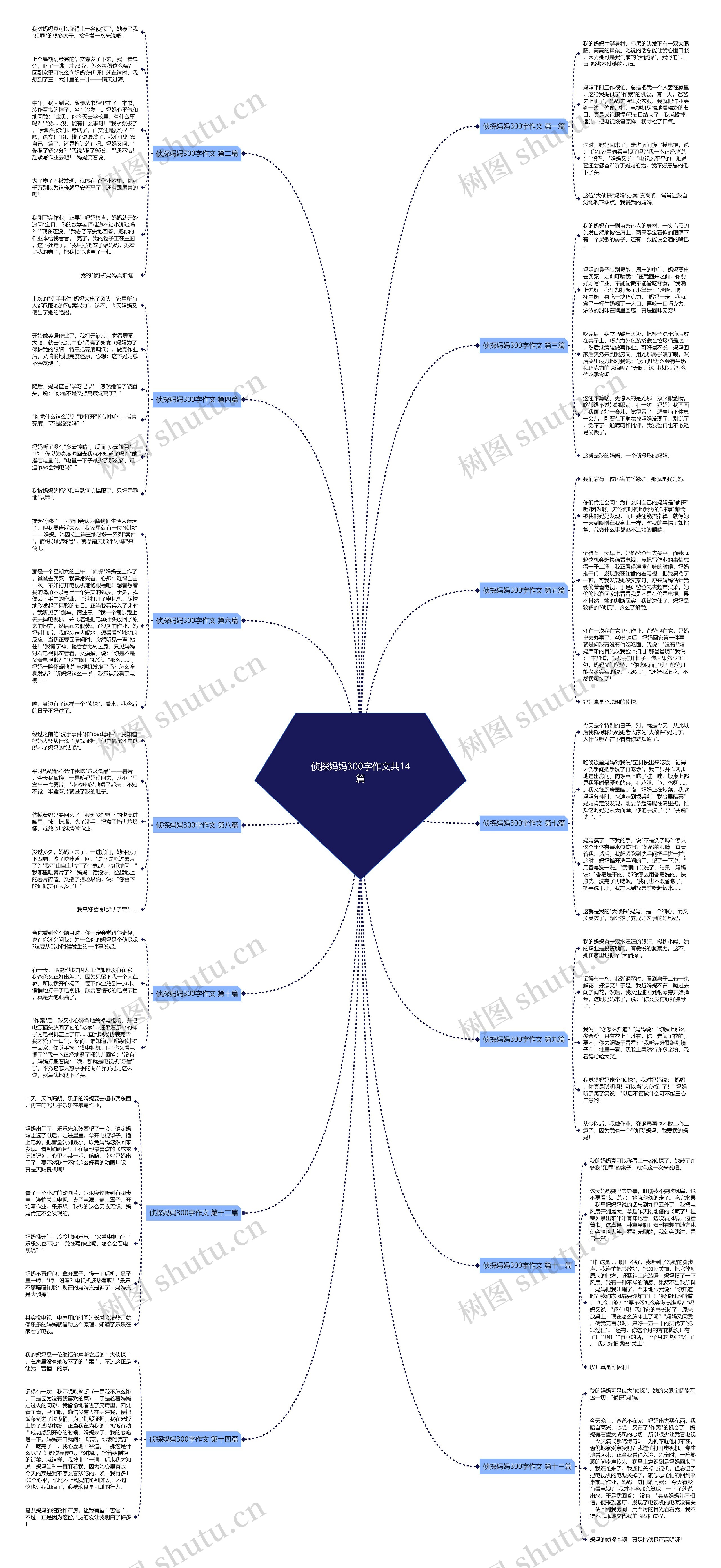 侦探妈妈300字作文共14篇思维导图