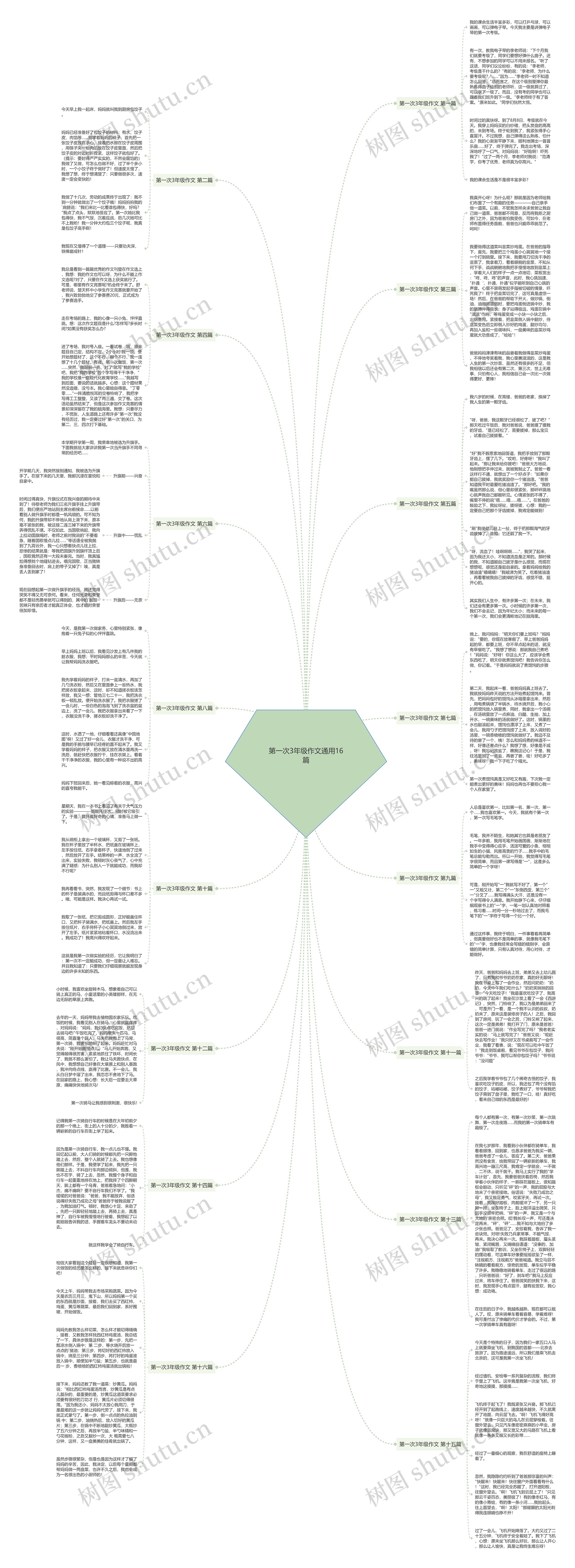 第一次3年级作文通用16篇思维导图