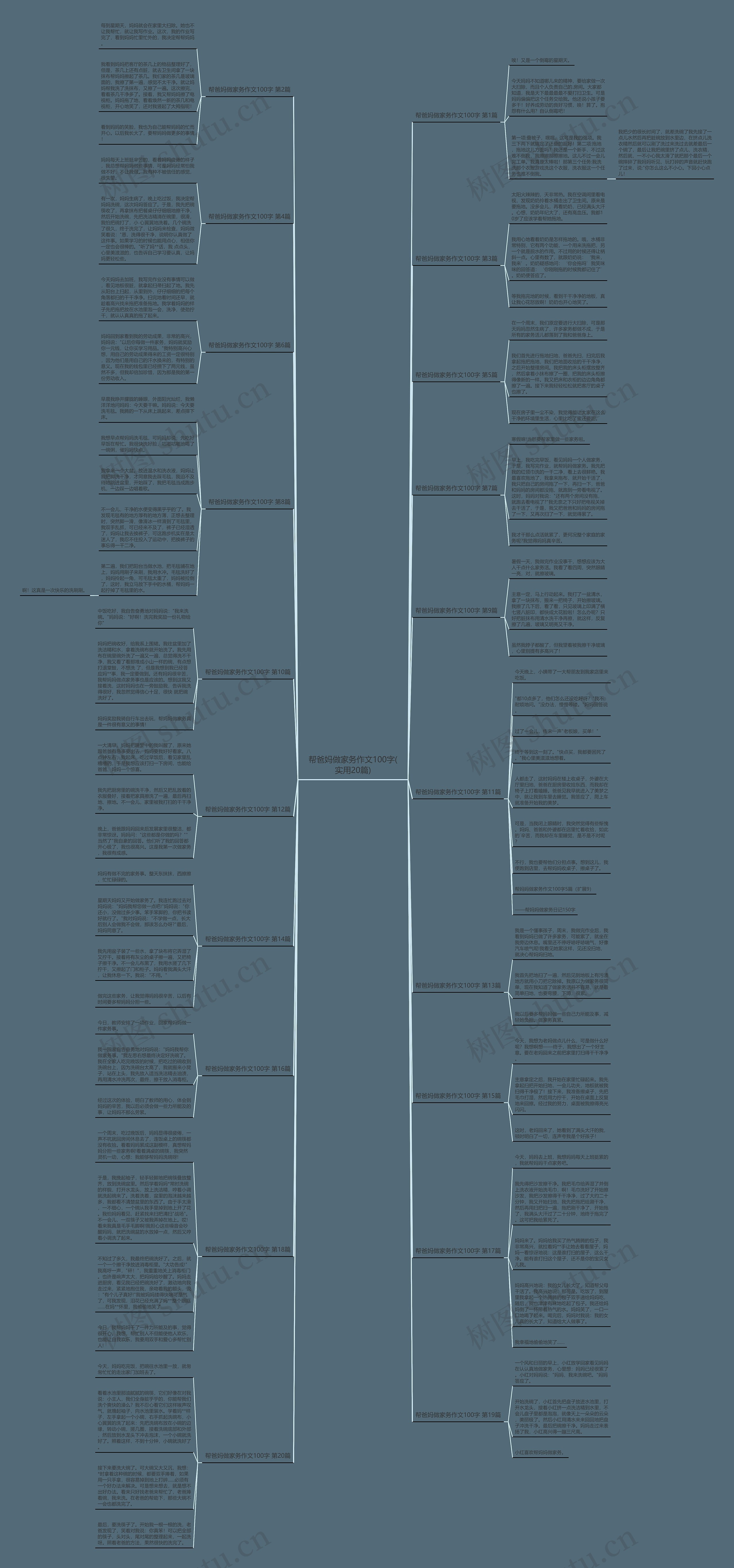 帮爸妈做家务作文100字(实用20篇)思维导图