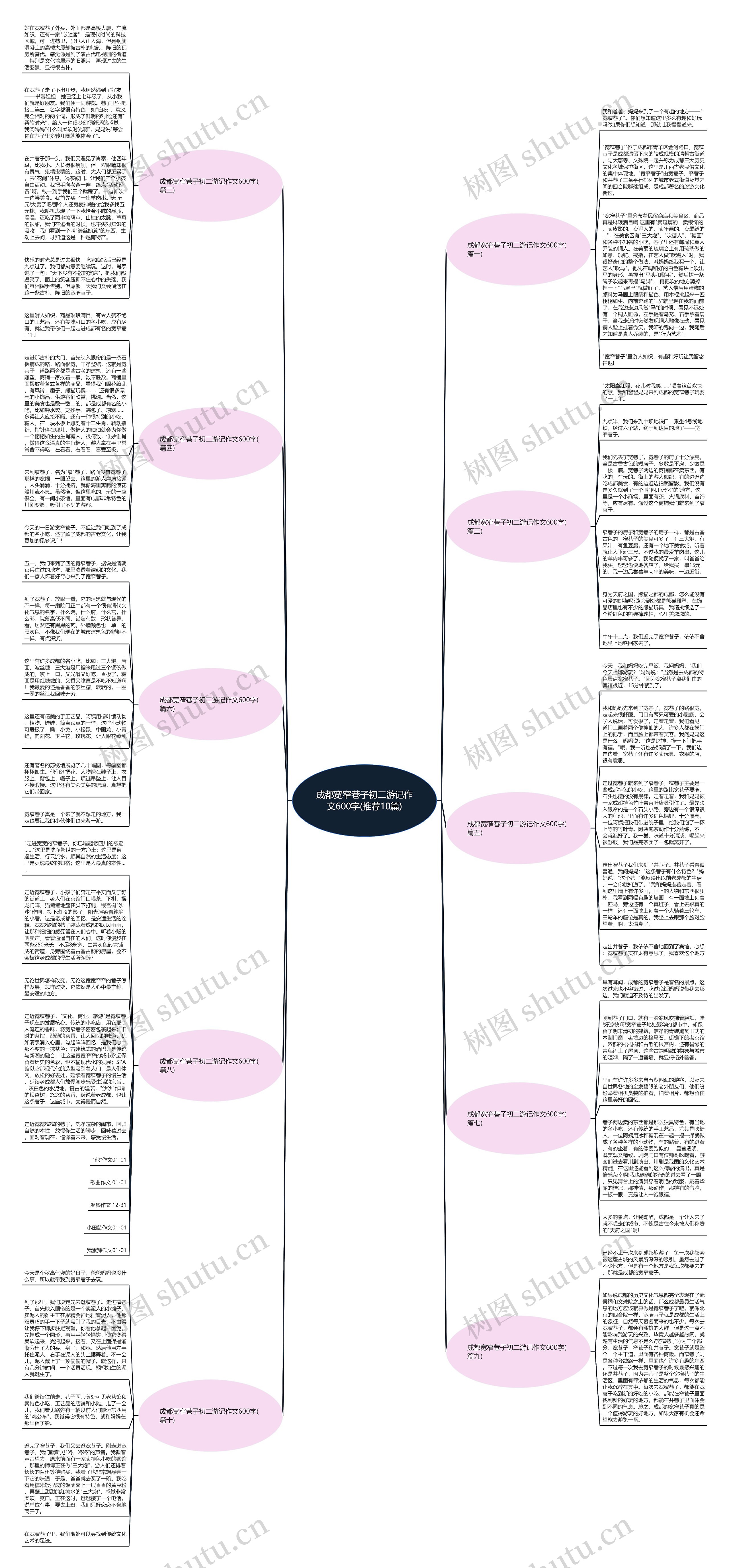 成都宽窄巷子初二游记作文600字(推荐10篇)思维导图