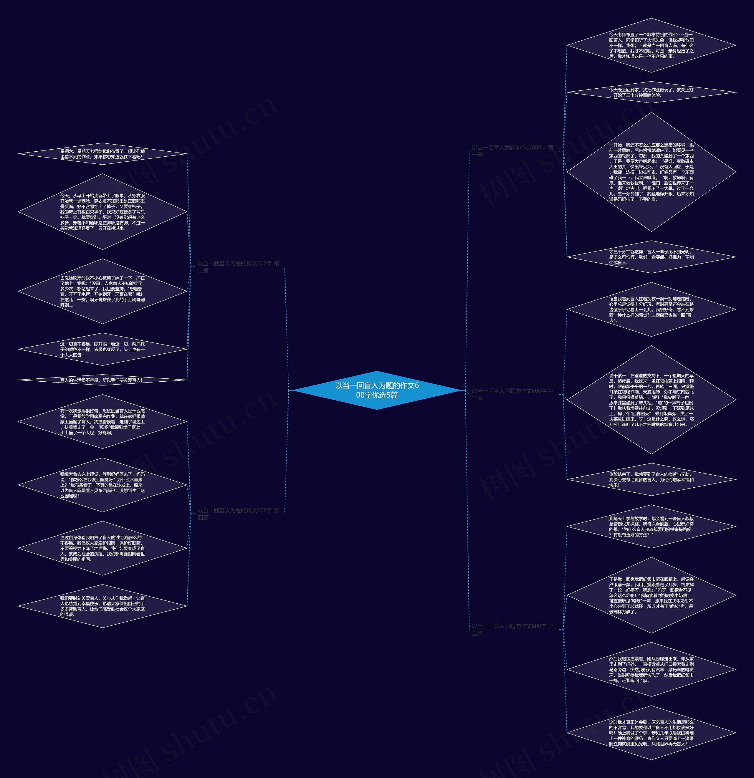 以当一回盲人为题的作文600字优选5篇思维导图