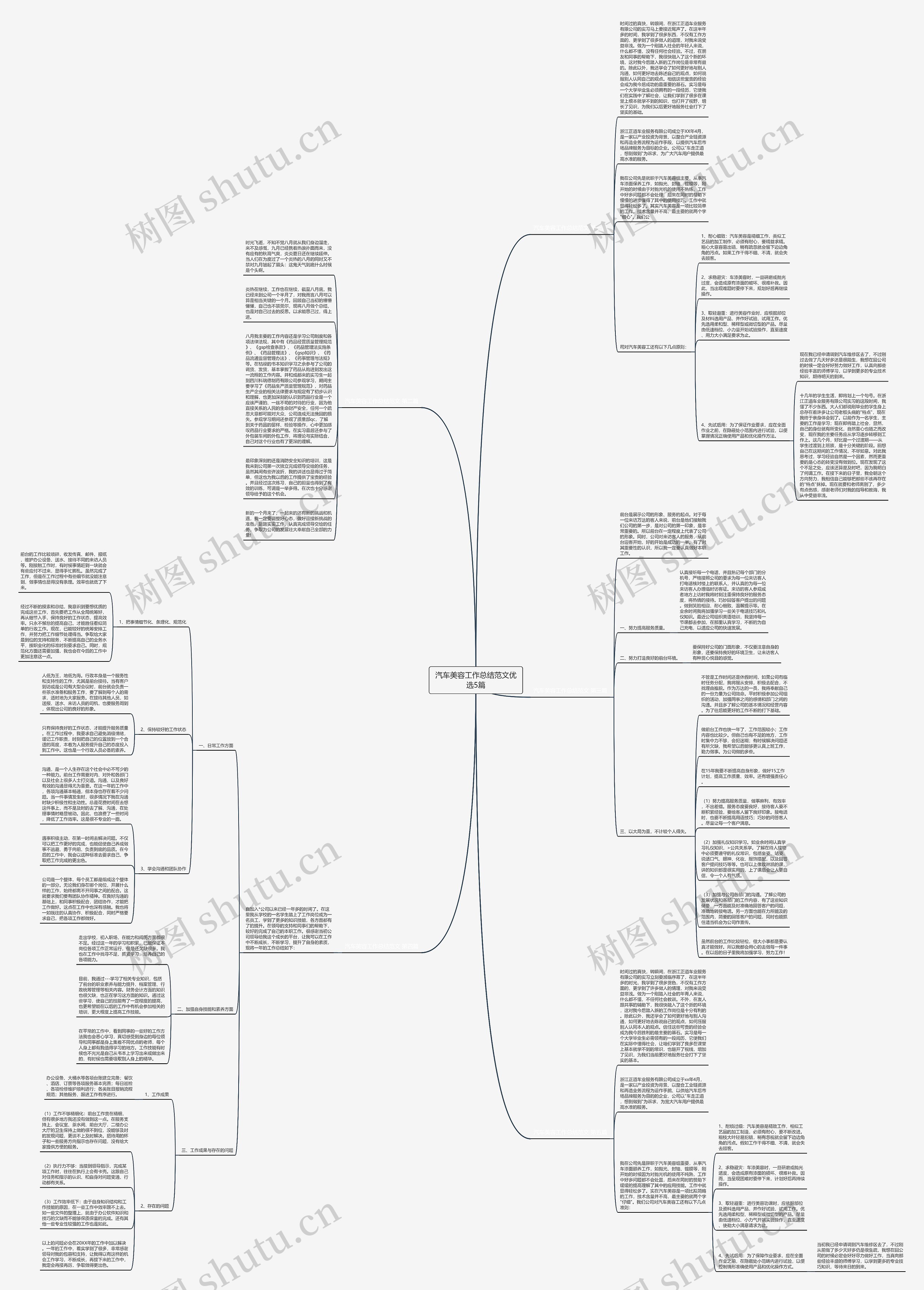 汽车美容工作总结范文优选5篇思维导图