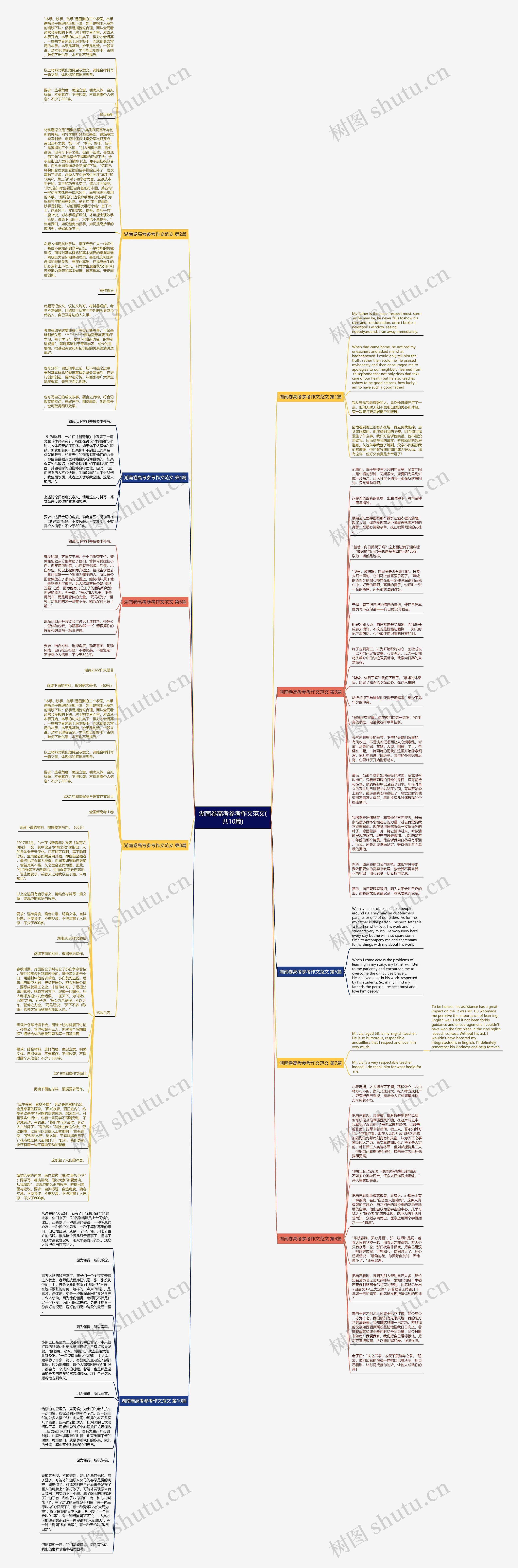 湖南卷高考参考作文范文(共10篇)思维导图