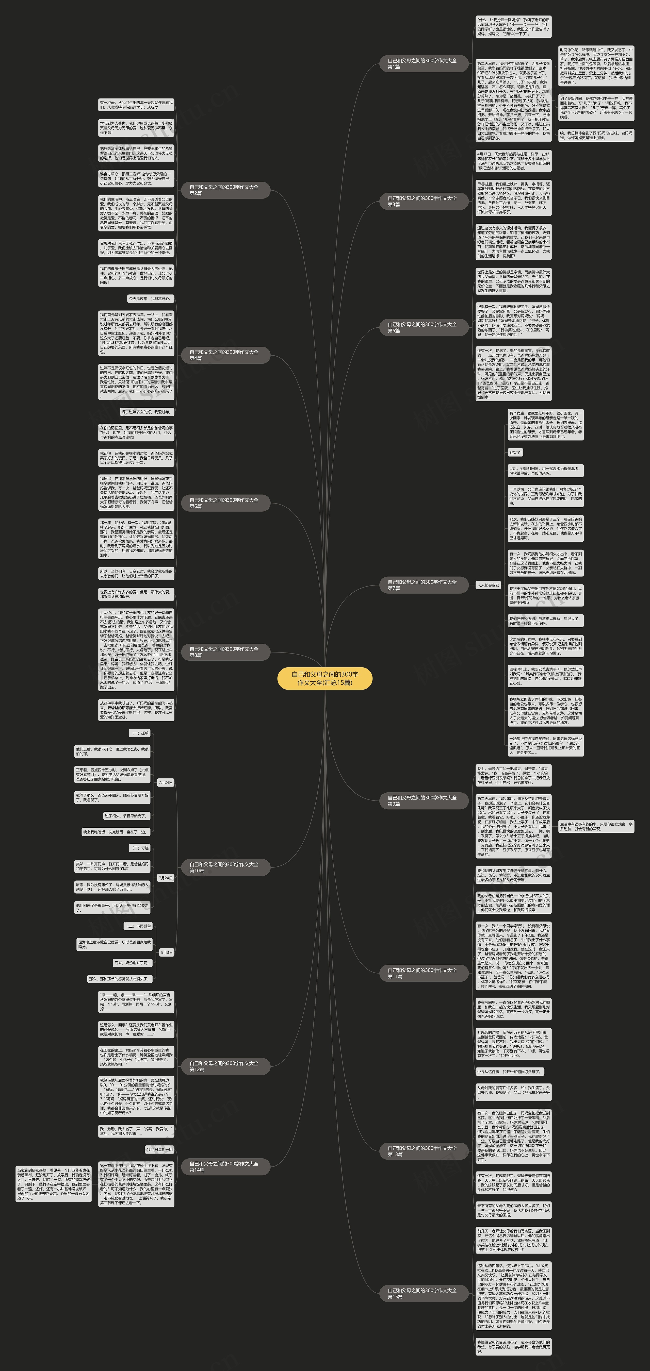 自己和父母之间的300字作文大全(汇总15篇)思维导图