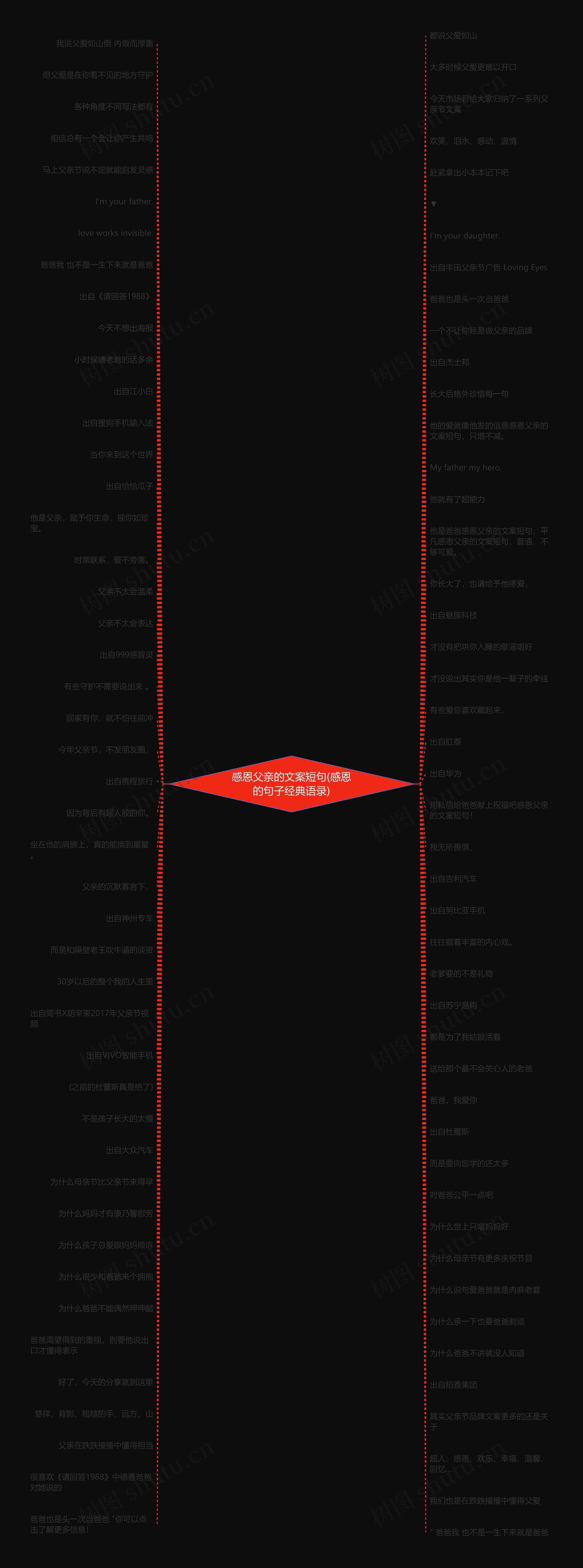 感恩父亲的文案短句(感恩的句子经典语录)思维导图