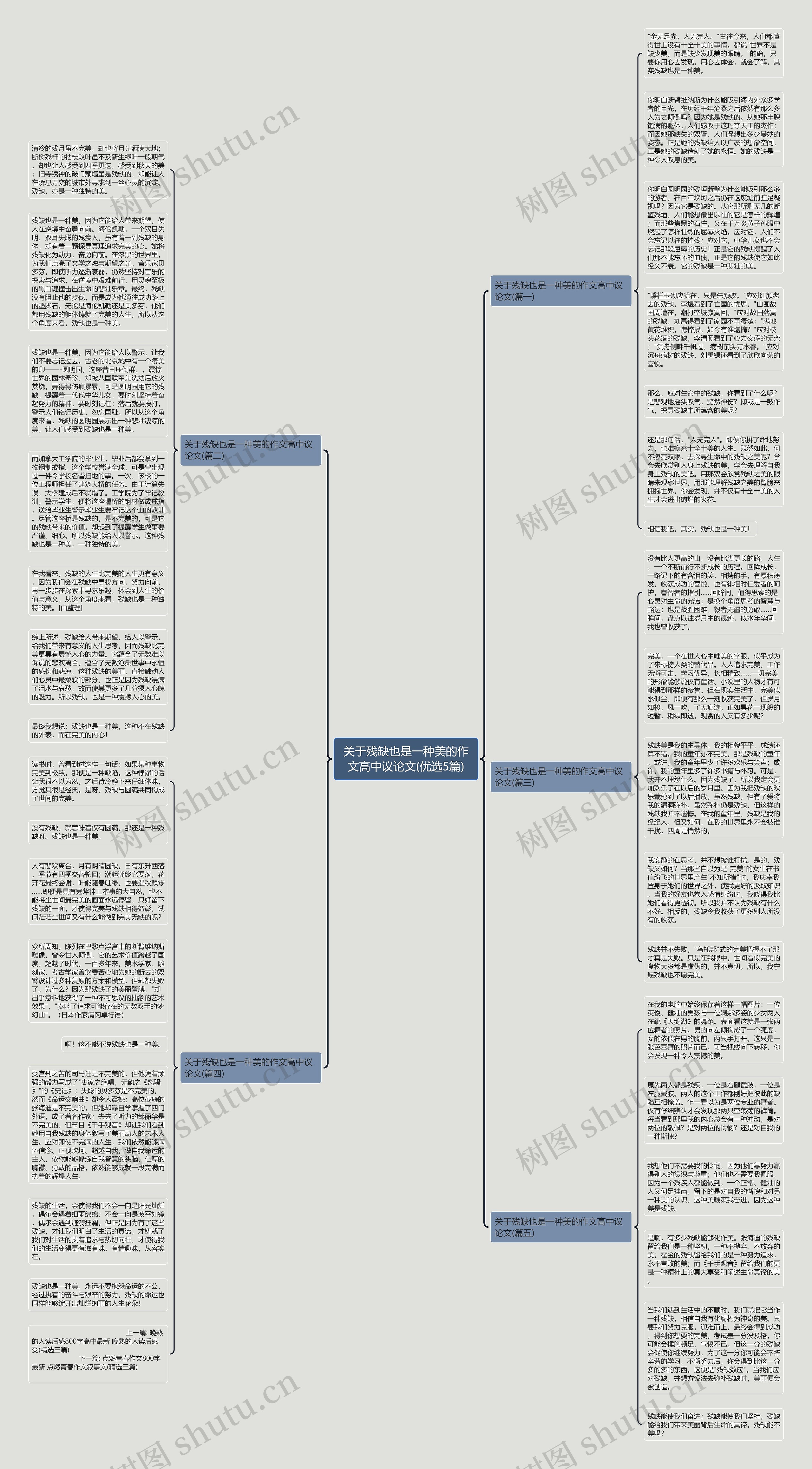 关于残缺也是一种美的作文高中议论文(优选5篇)思维导图
