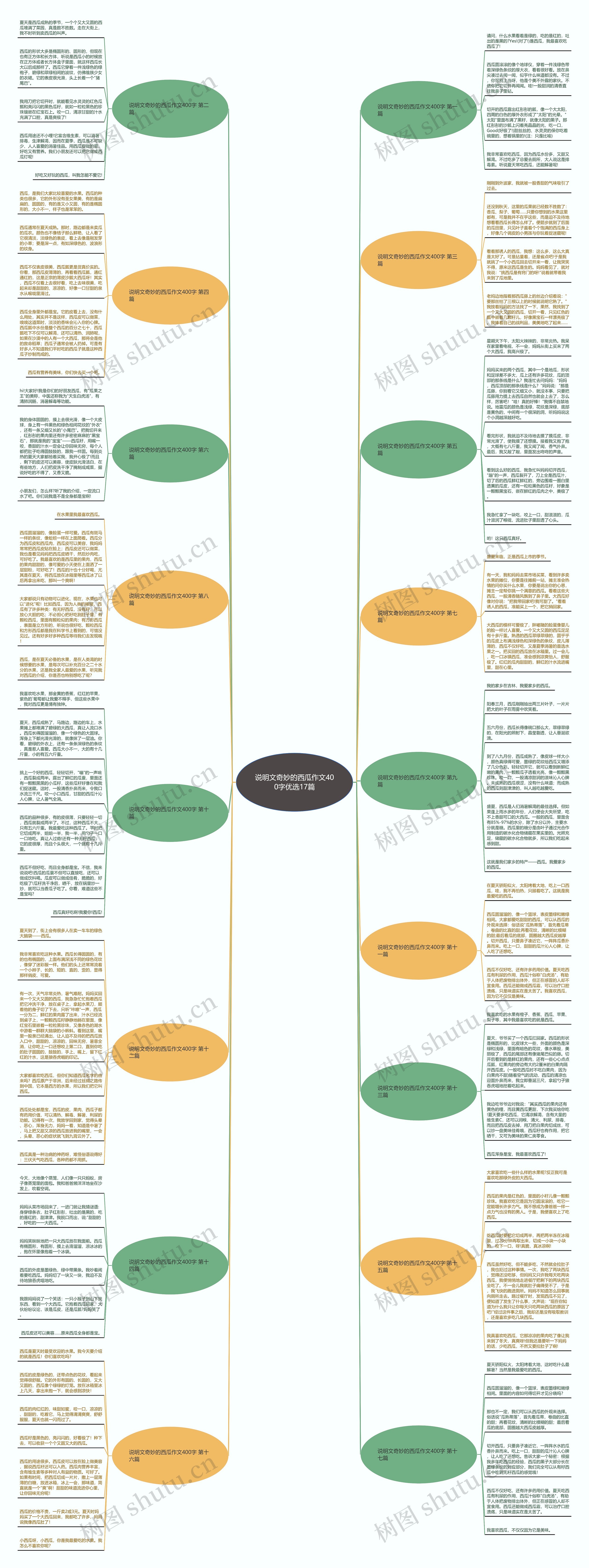 说明文奇妙的西瓜作文400字优选17篇思维导图