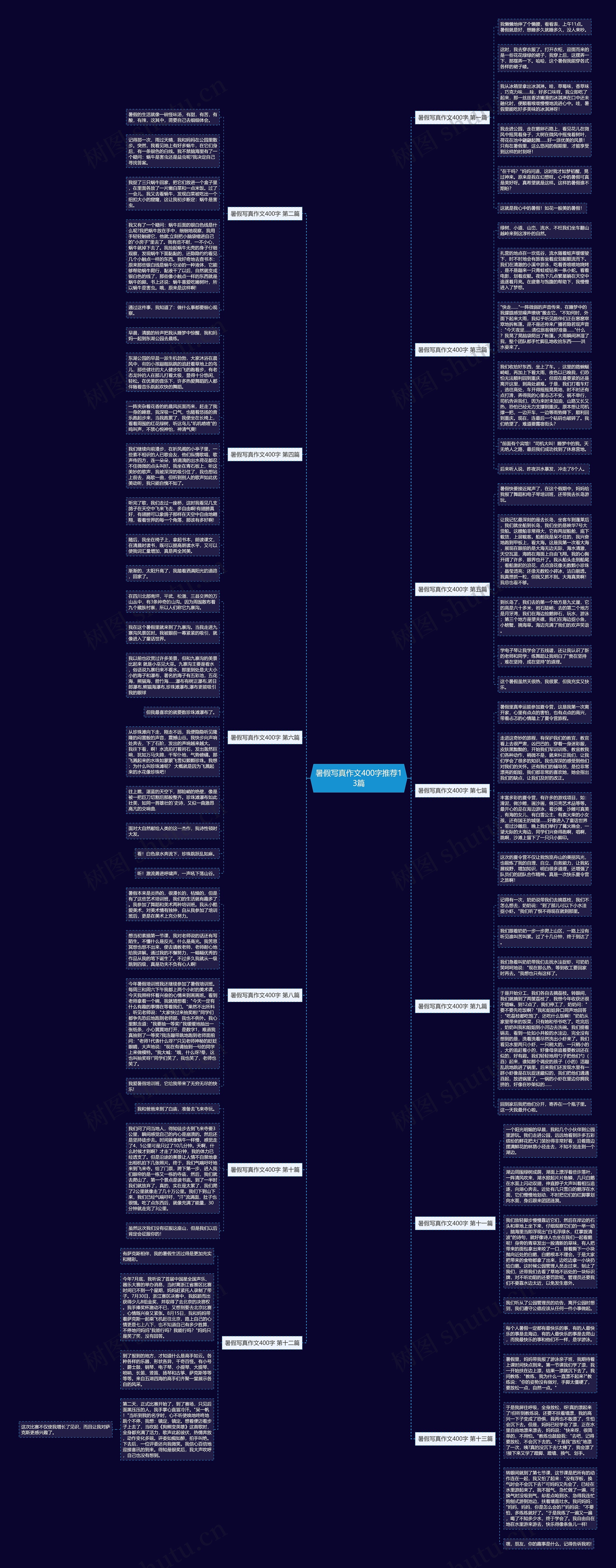 暑假写真作文400字推荐13篇思维导图