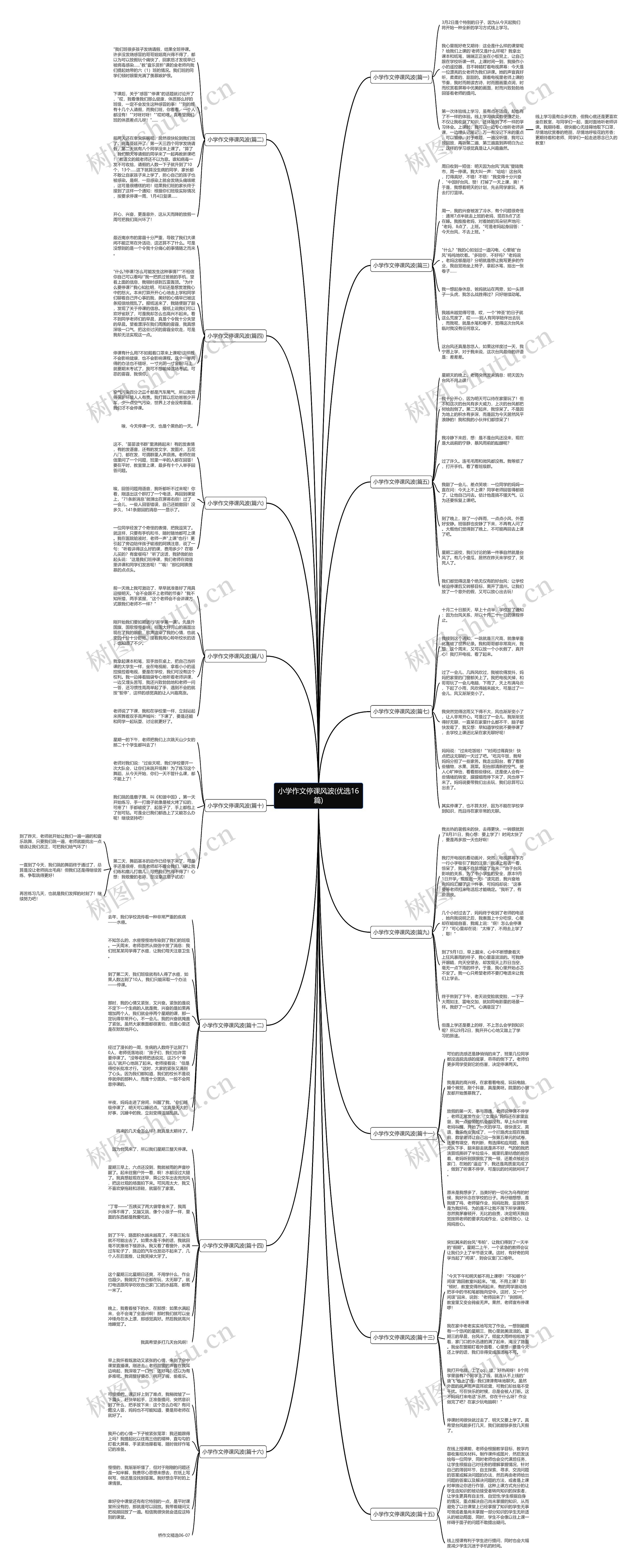 小学作文停课风波(优选16篇)思维导图