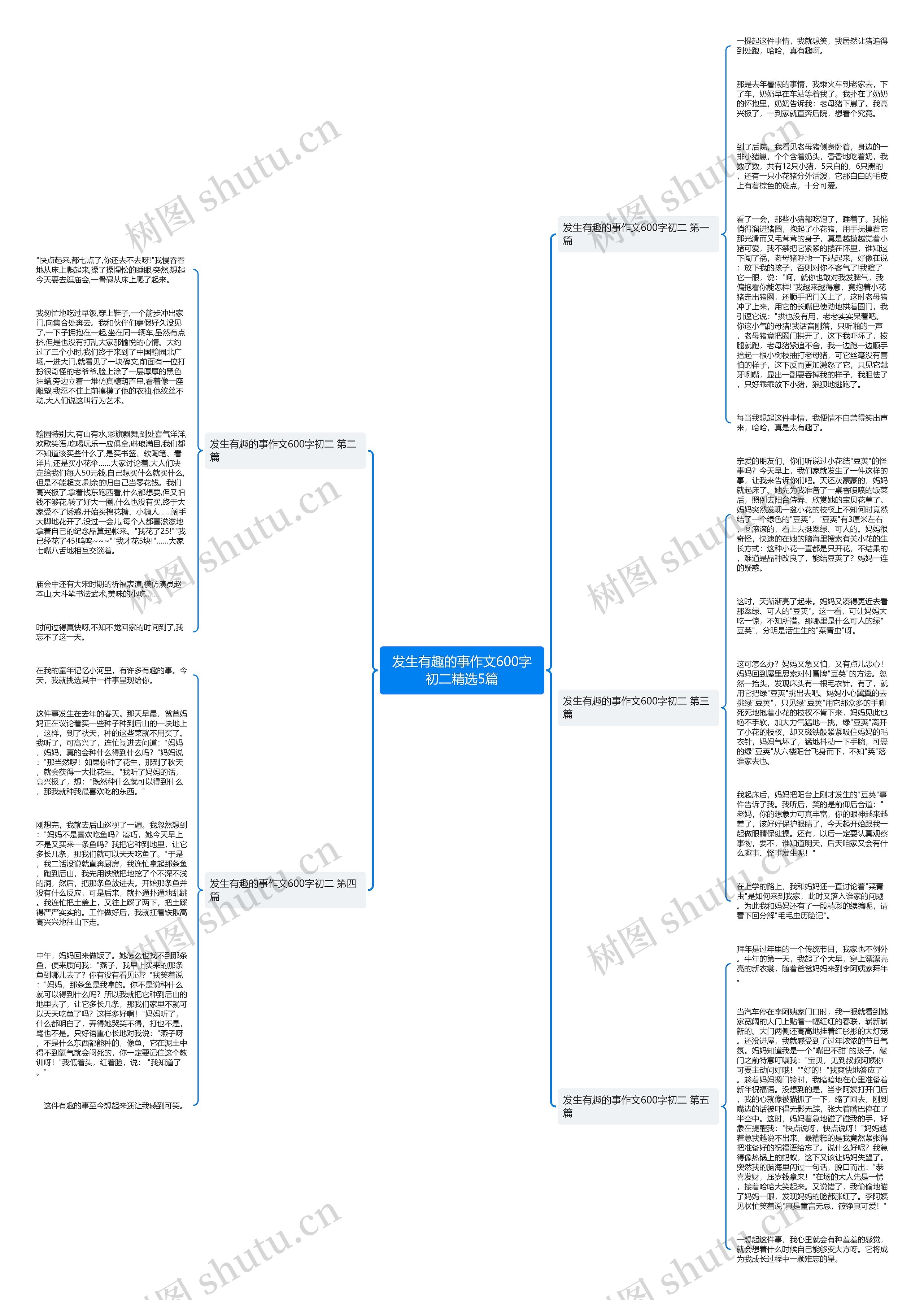 发生有趣的事作文600字初二精选5篇思维导图