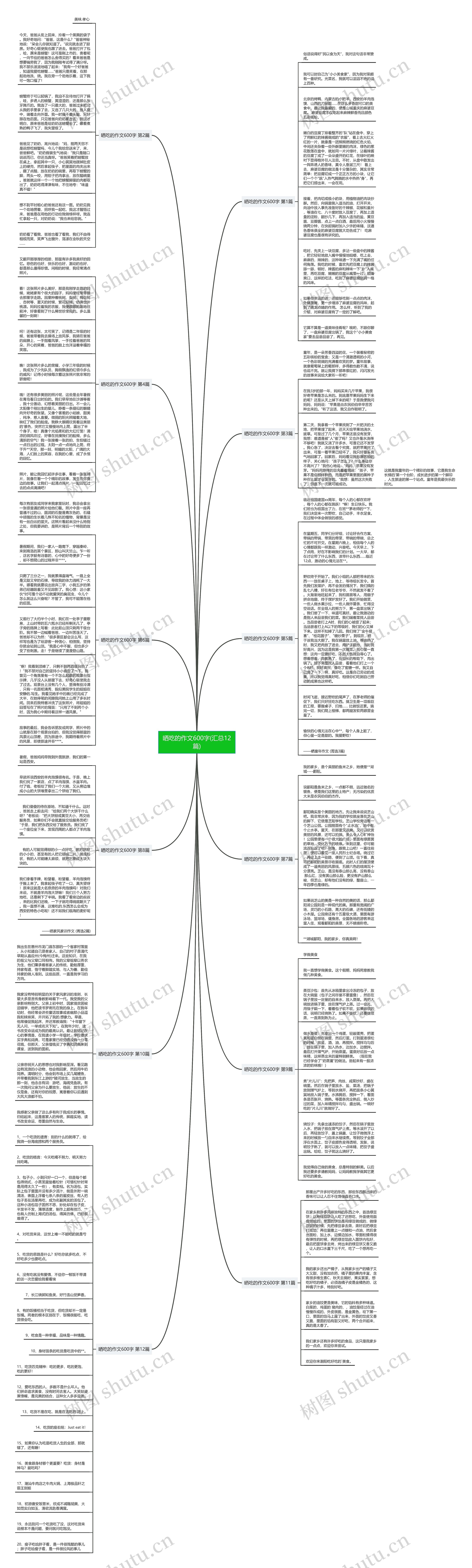 晒吃的作文600字(汇总12篇)思维导图