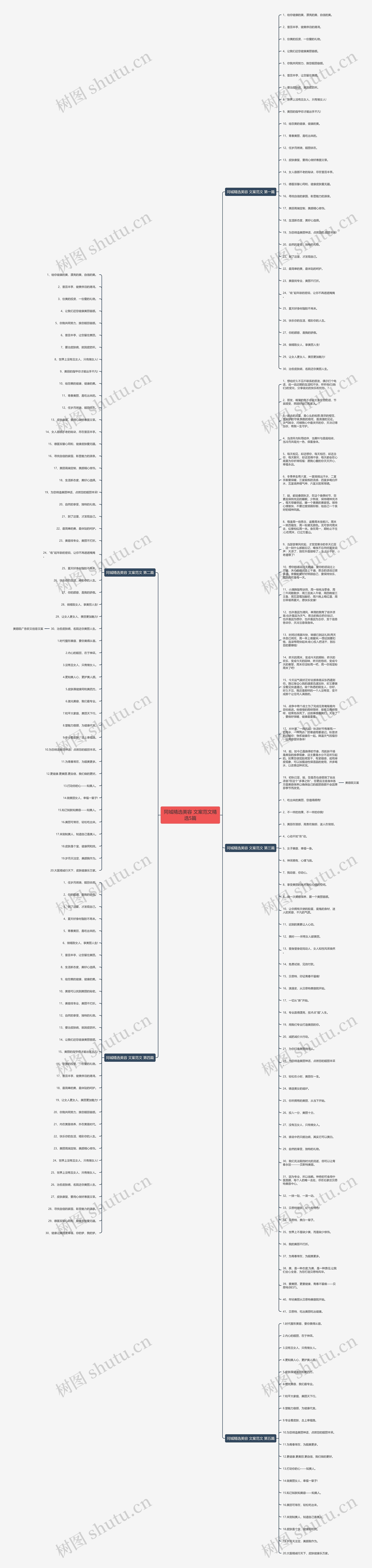 同城精选美容 文案范文精选5篇思维导图