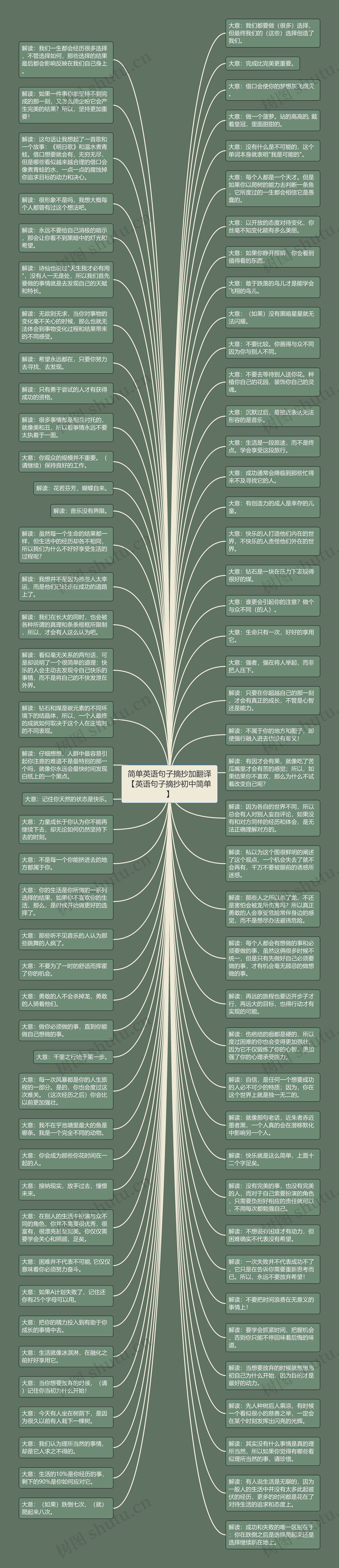 简单英语句子摘抄加翻译【英语句子摘抄初中简单】思维导图