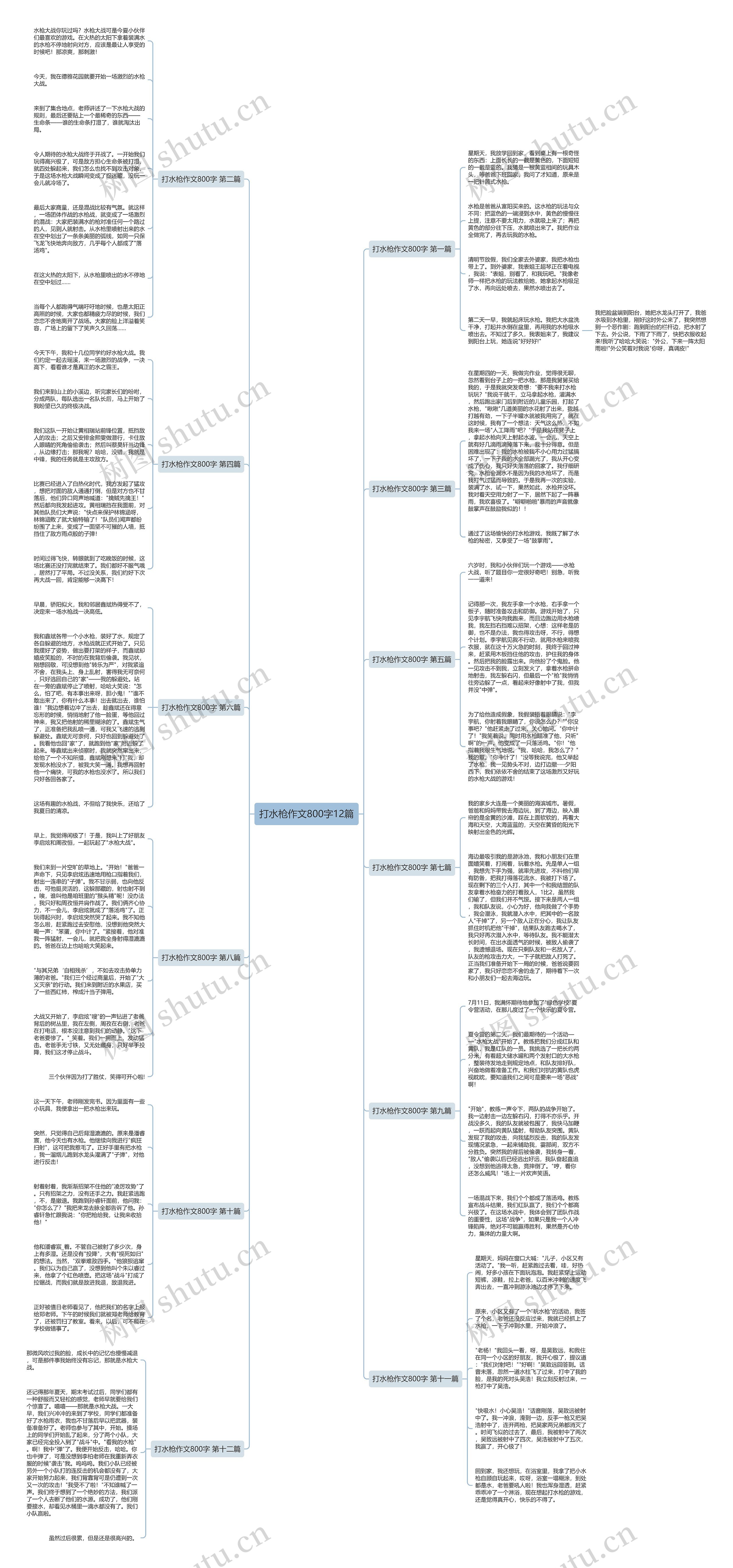 打水枪作文800字12篇思维导图