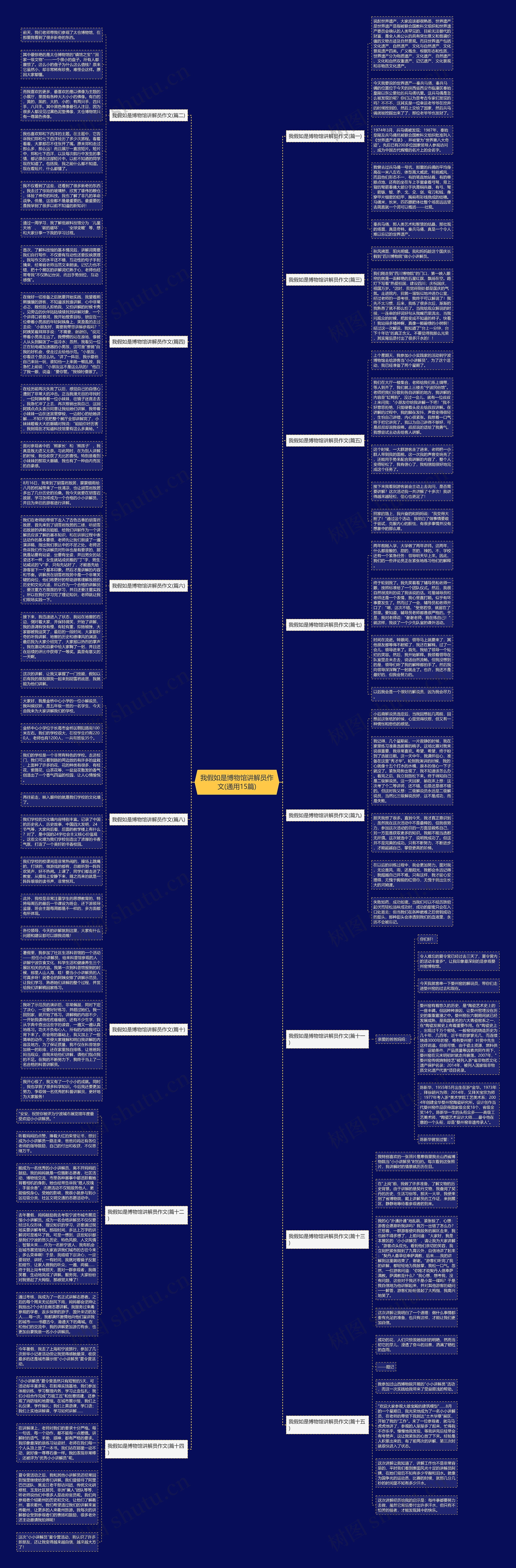 我假如是博物馆讲解员作文(通用15篇)思维导图
