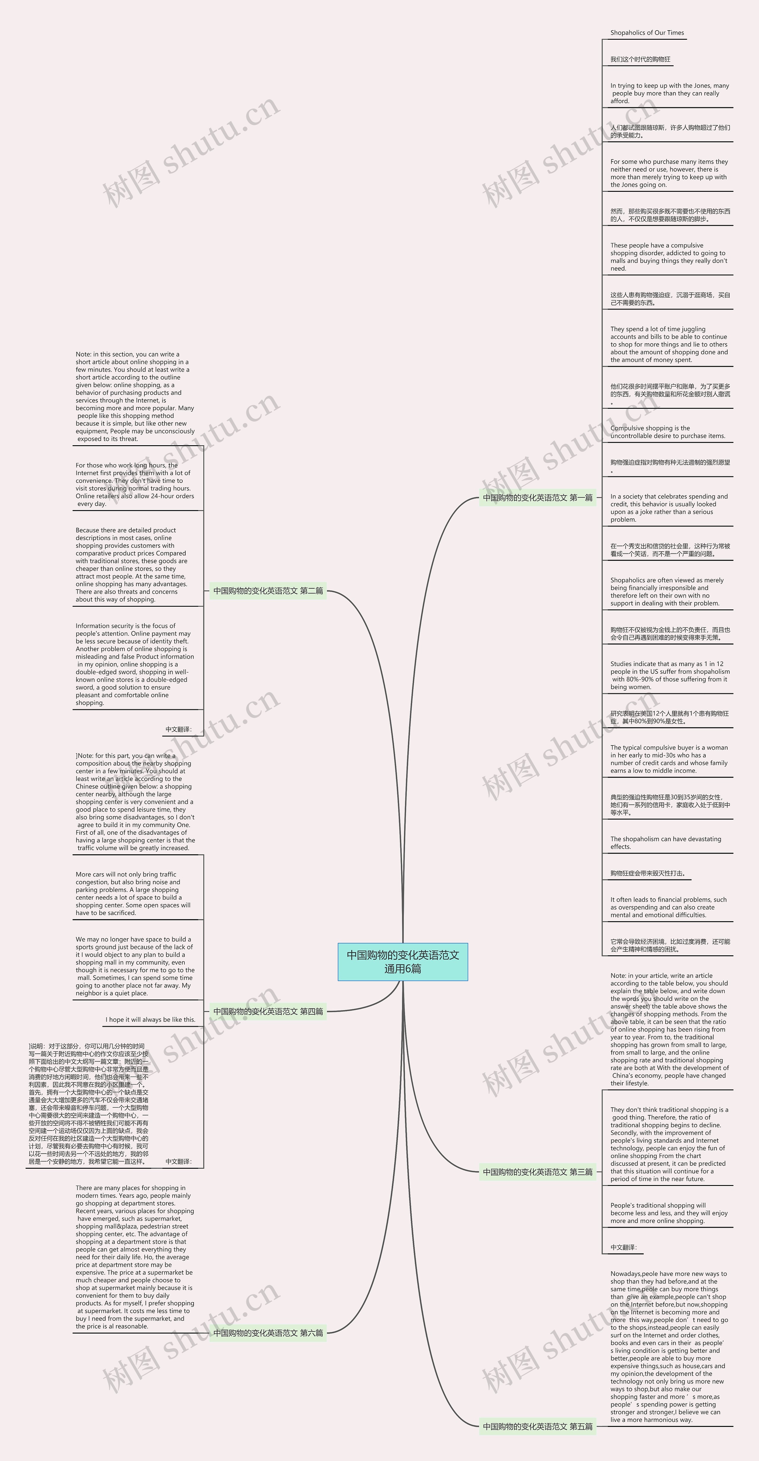 中国购物的变化英语范文通用6篇思维导图