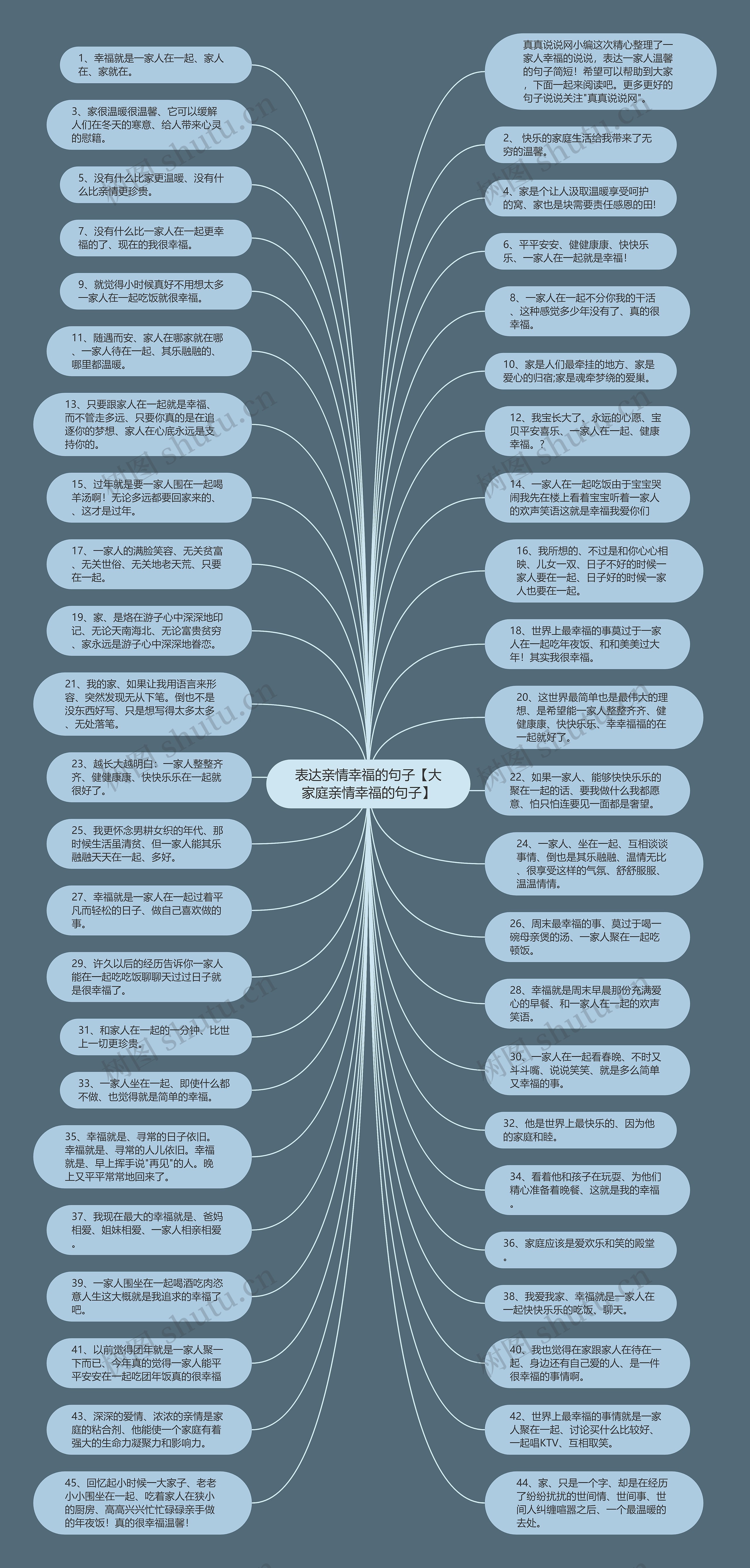 表达亲情幸福的句子【大家庭亲情幸福的句子】思维导图