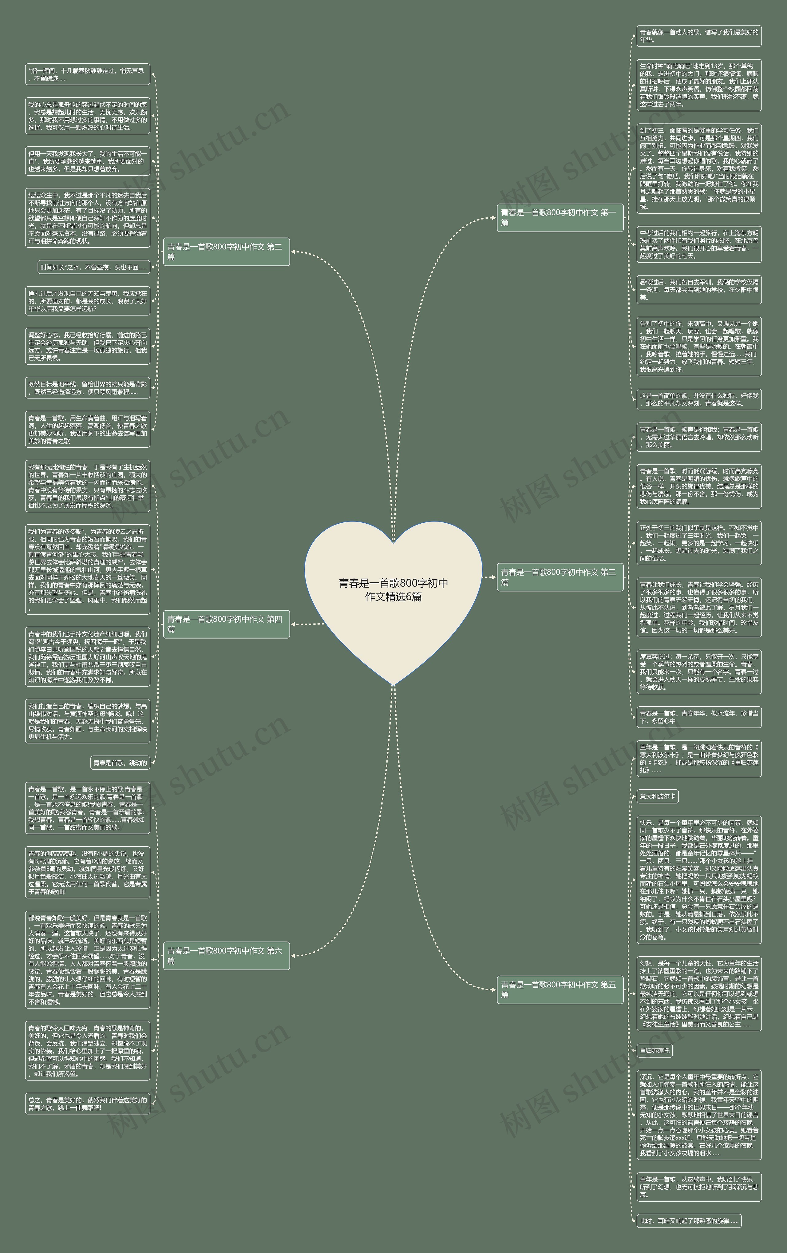青春是一首歌800字初中作文精选6篇思维导图