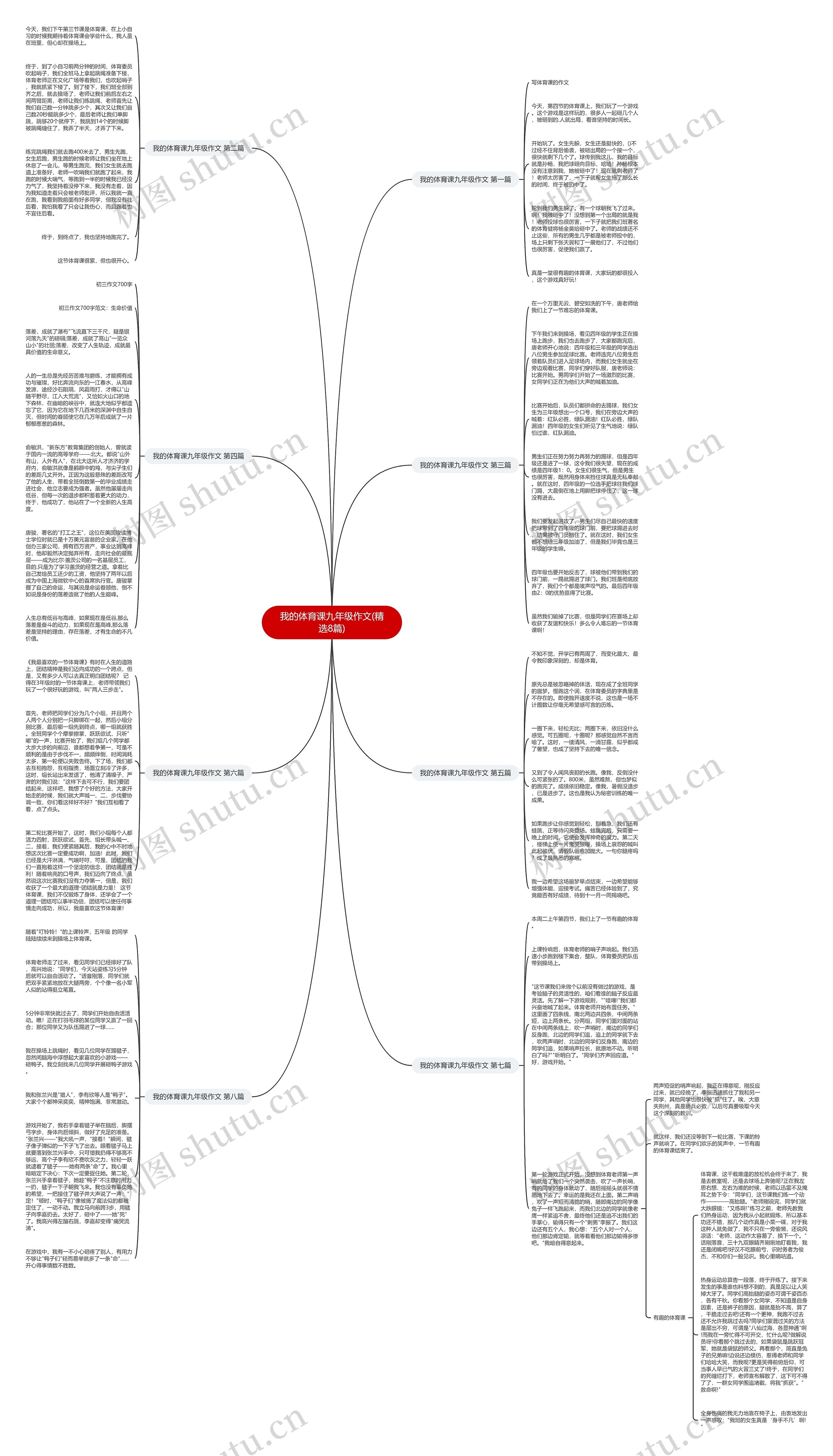 我的体育课九年级作文(精选8篇)思维导图