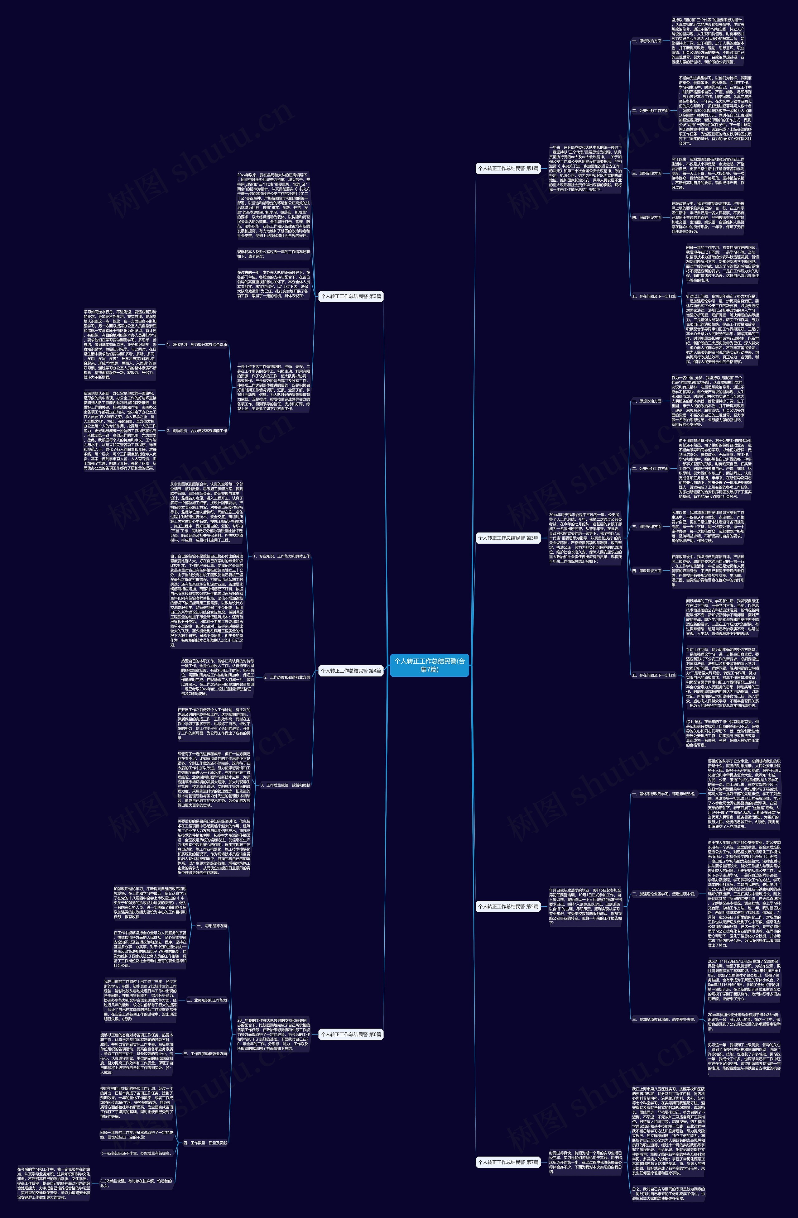 个人转正工作总结民警(合集7篇)思维导图