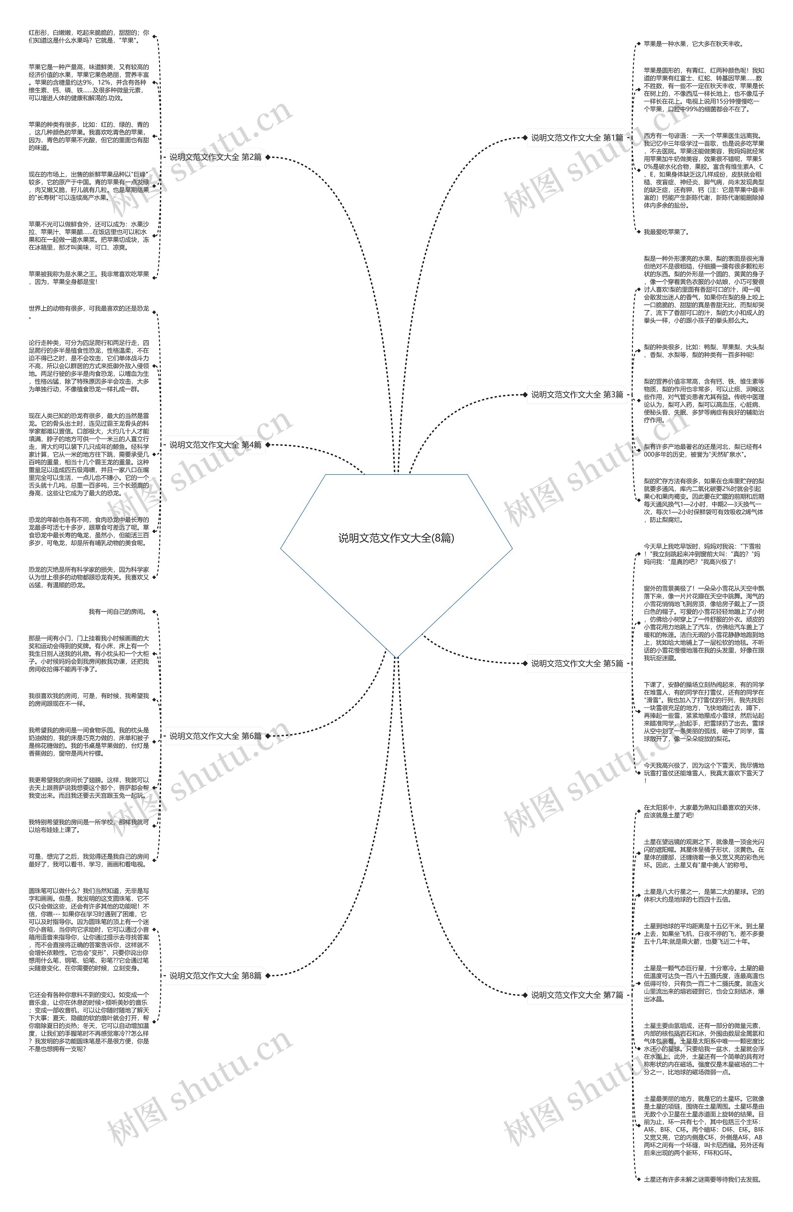 说明文范文作文大全(8篇)思维导图