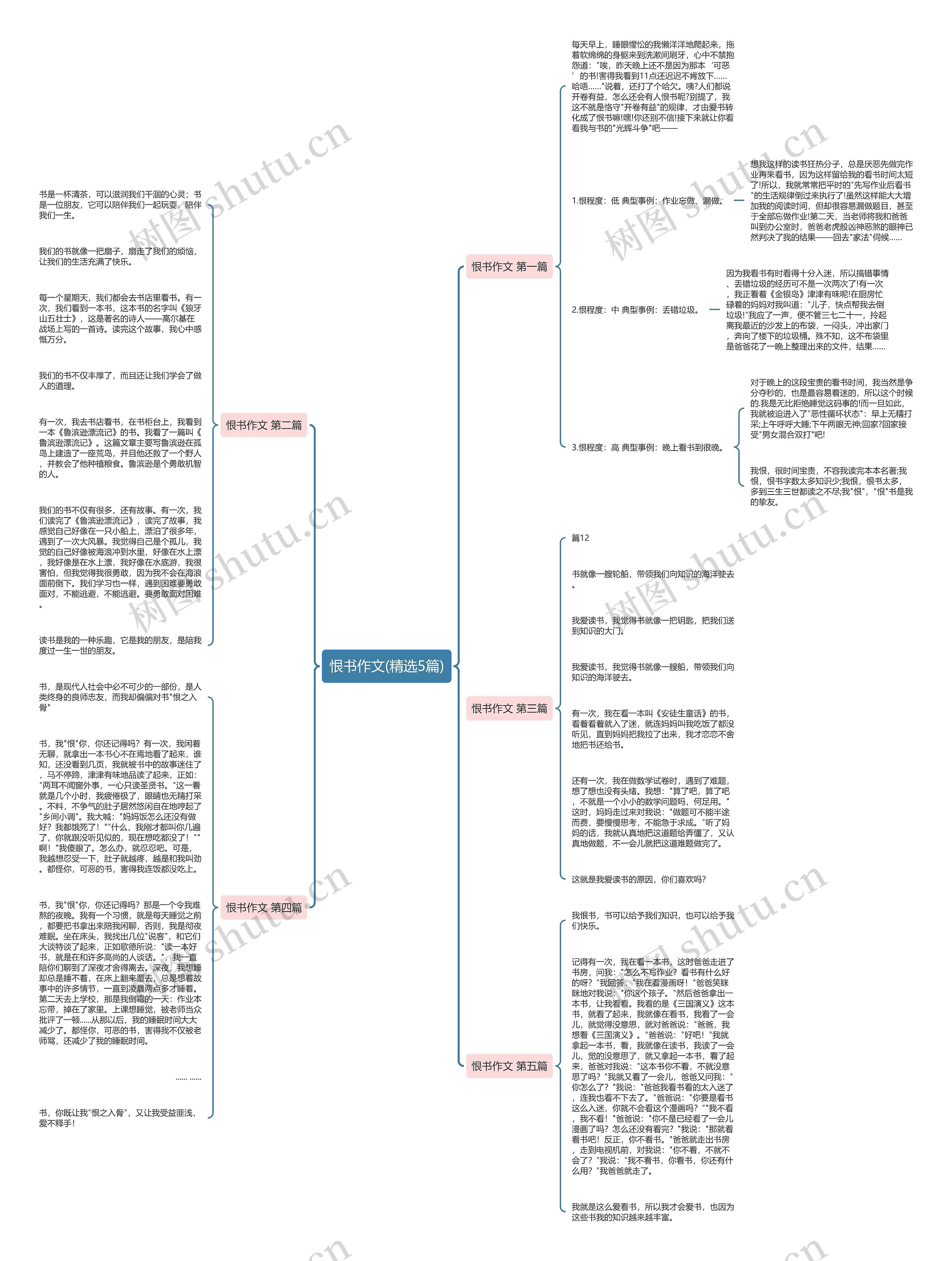 恨书作文(精选5篇)思维导图