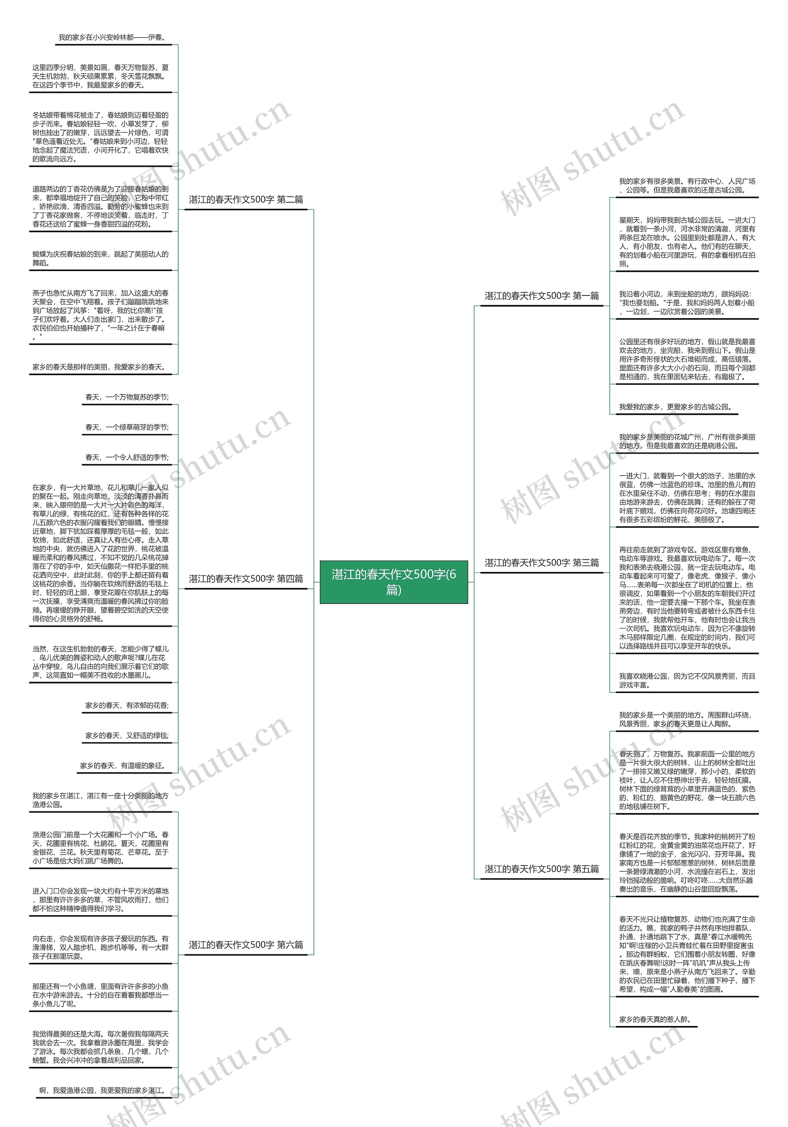 湛江的春天作文500字(6篇)思维导图