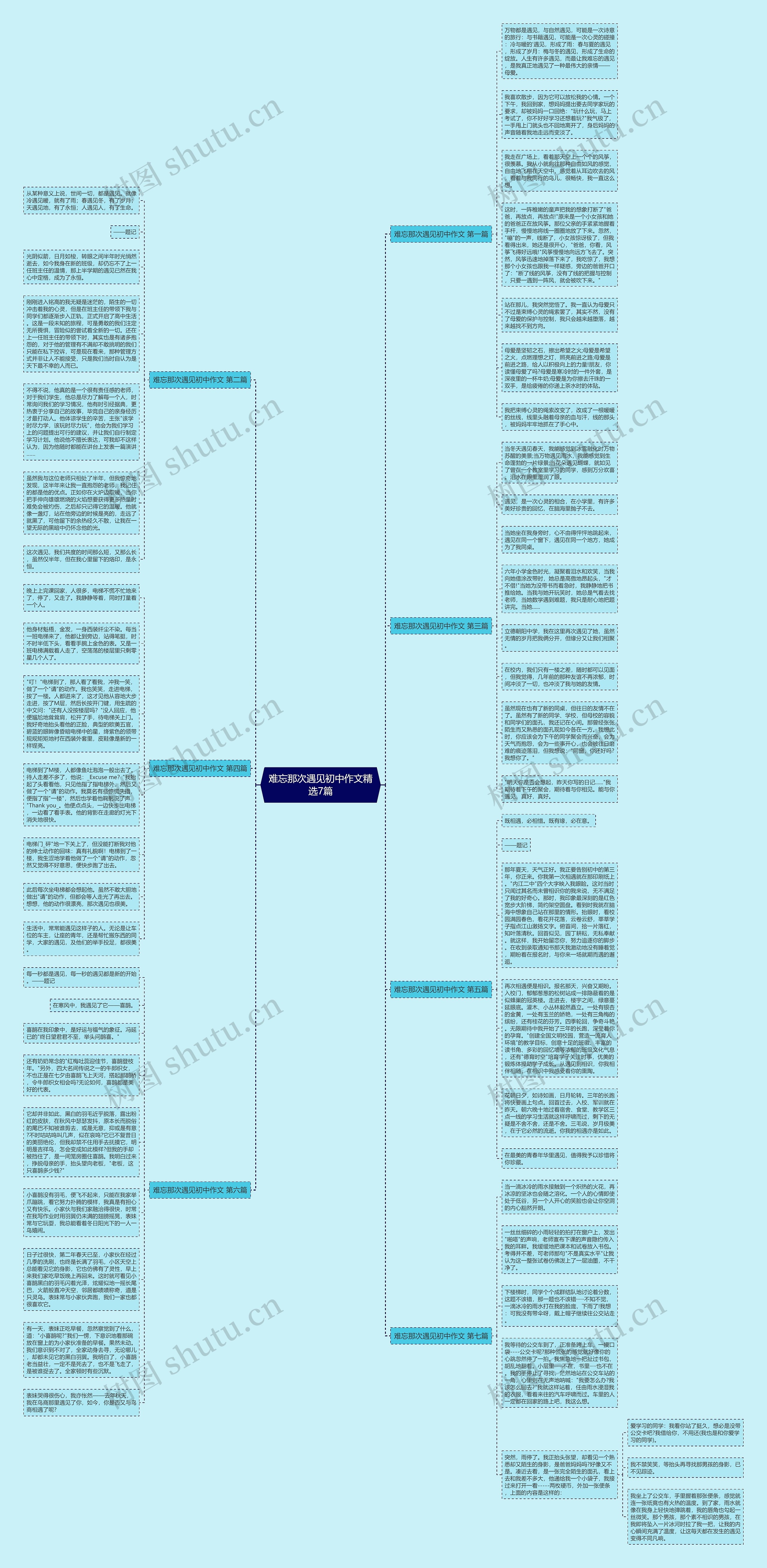 难忘那次遇见初中作文精选7篇思维导图