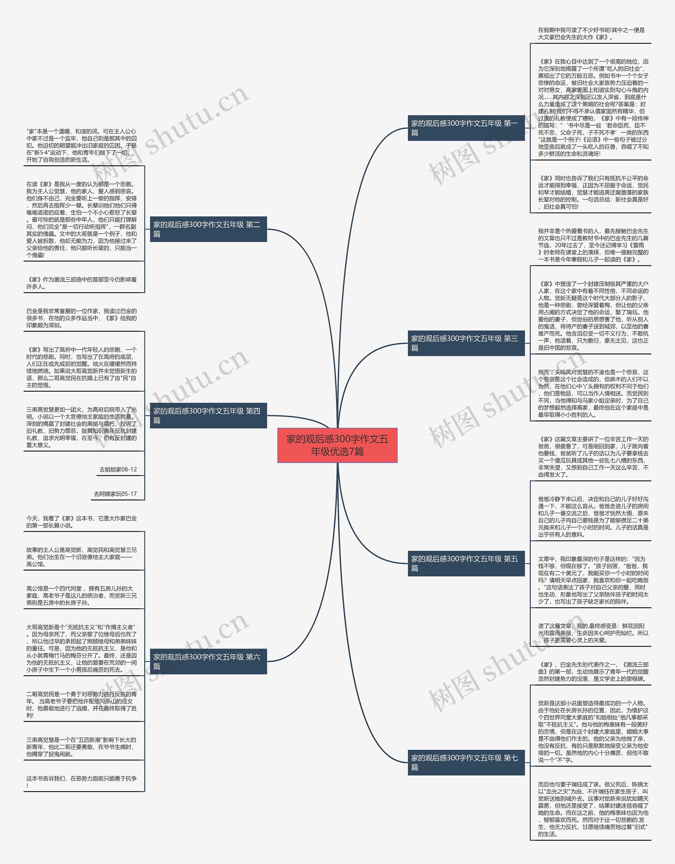 家的观后感300字作文五年级优选7篇思维导图
