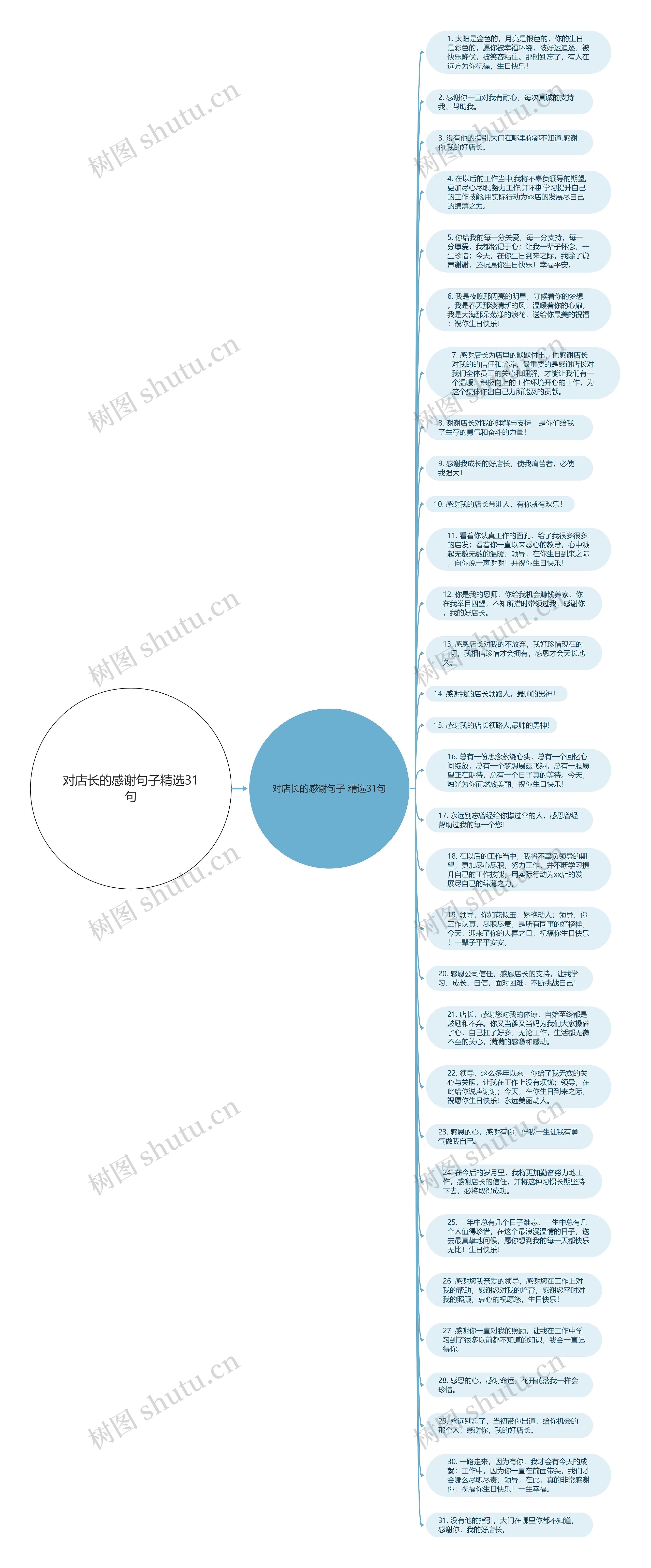 对店长的感谢句子精选31句思维导图