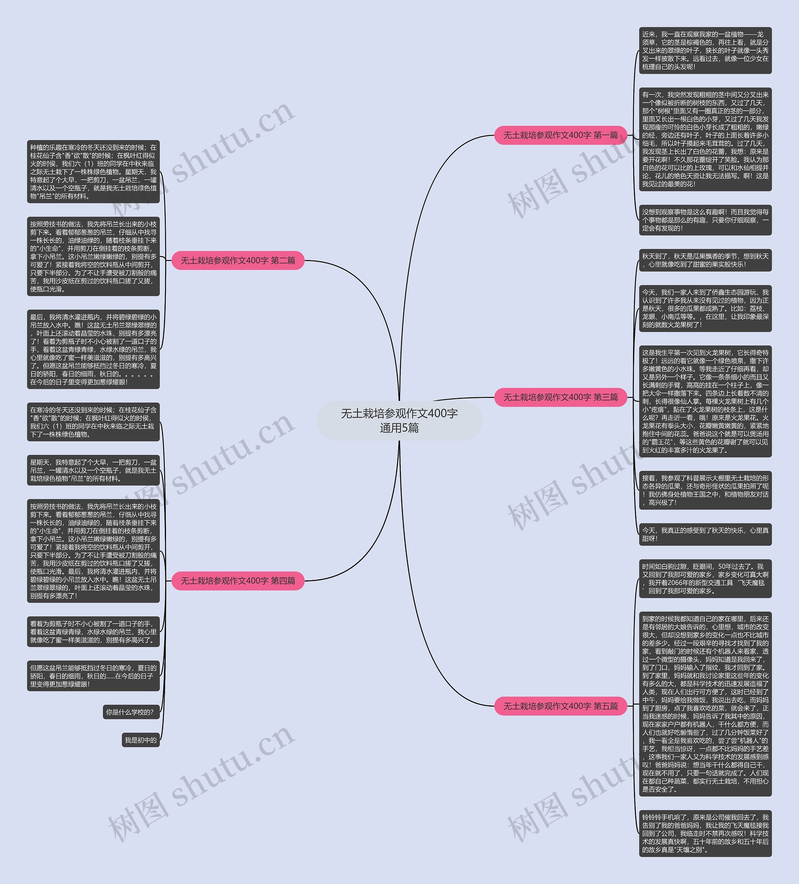 无土栽培参观作文400字通用5篇思维导图