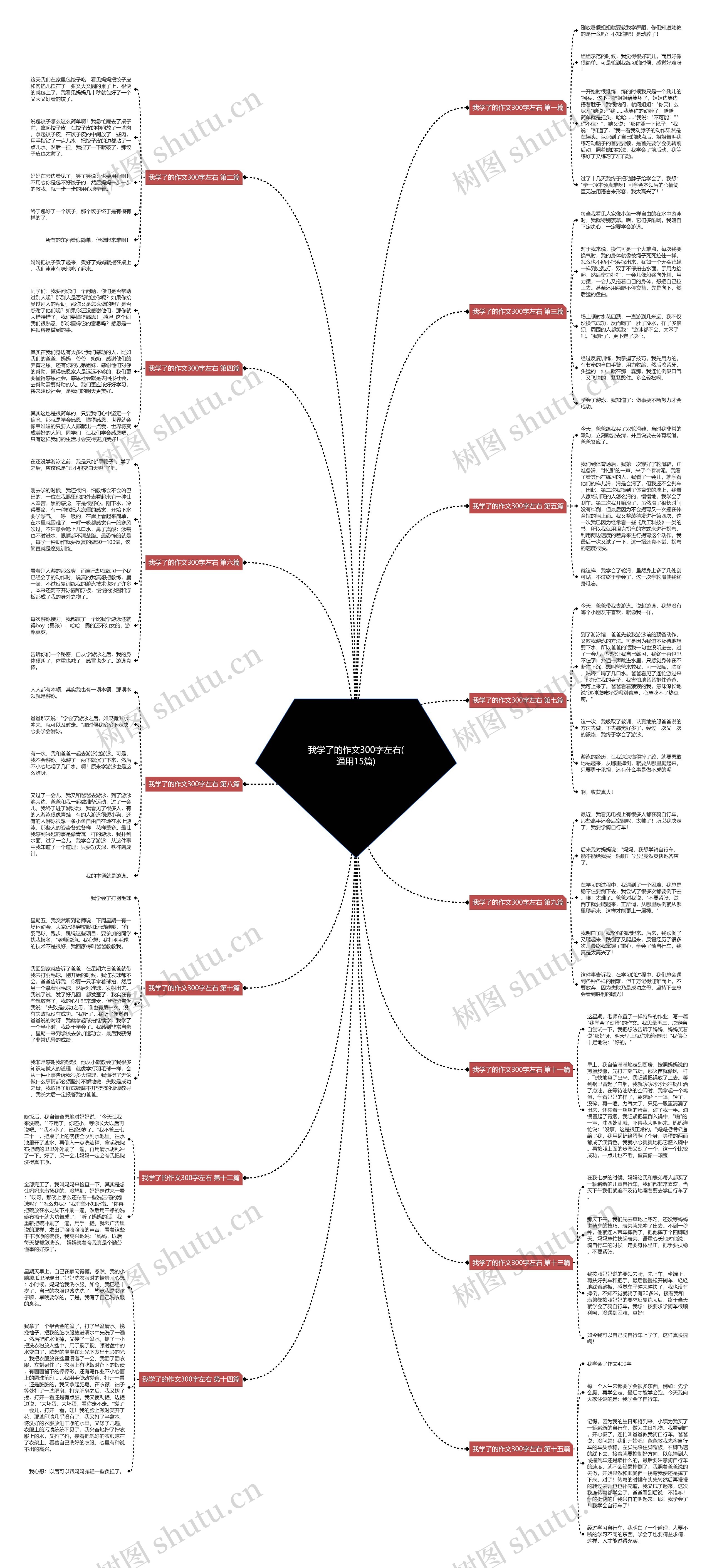 我学了的作文300字左右(通用15篇)思维导图