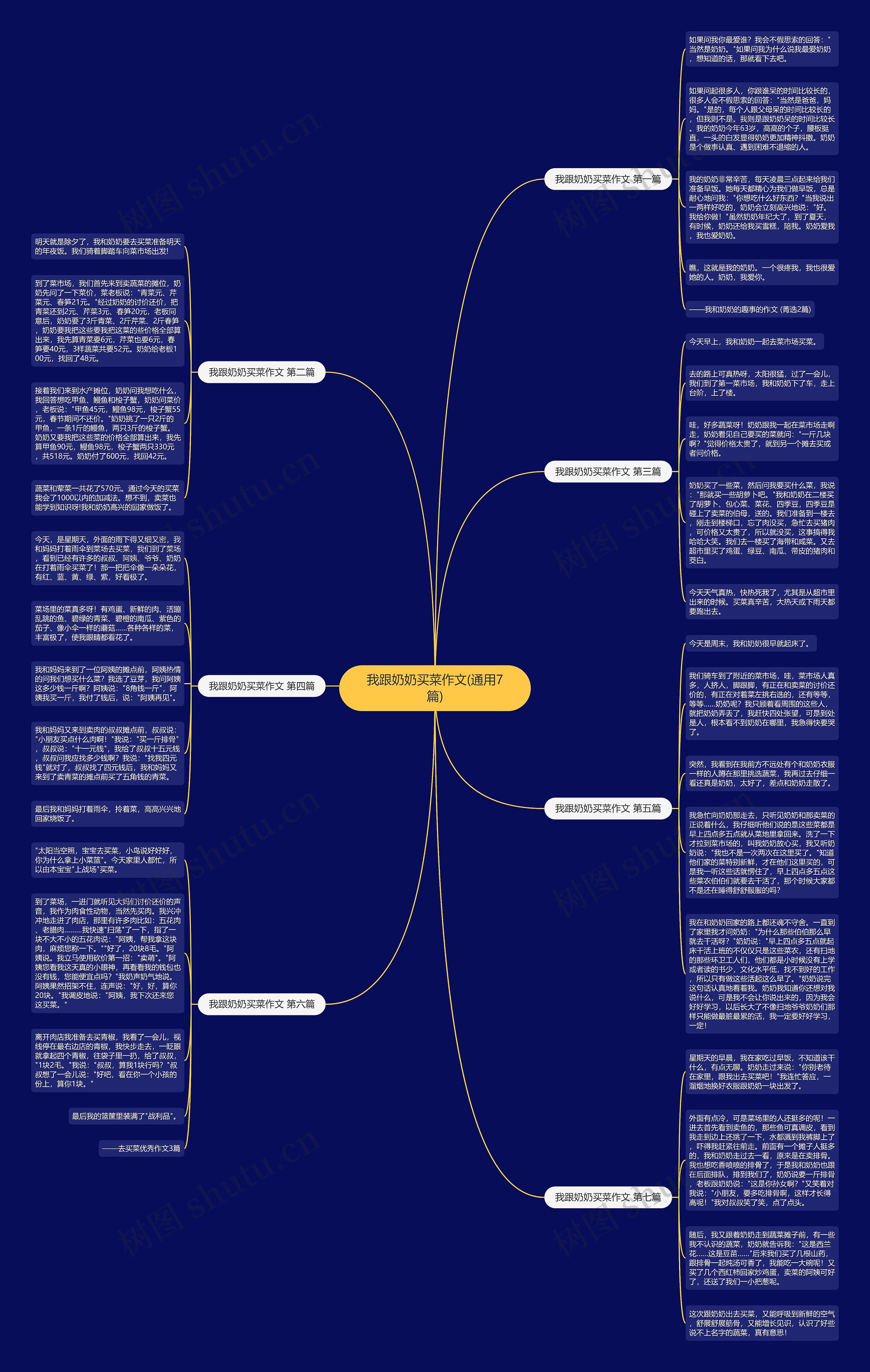 我跟奶奶买菜作文(通用7篇)思维导图
