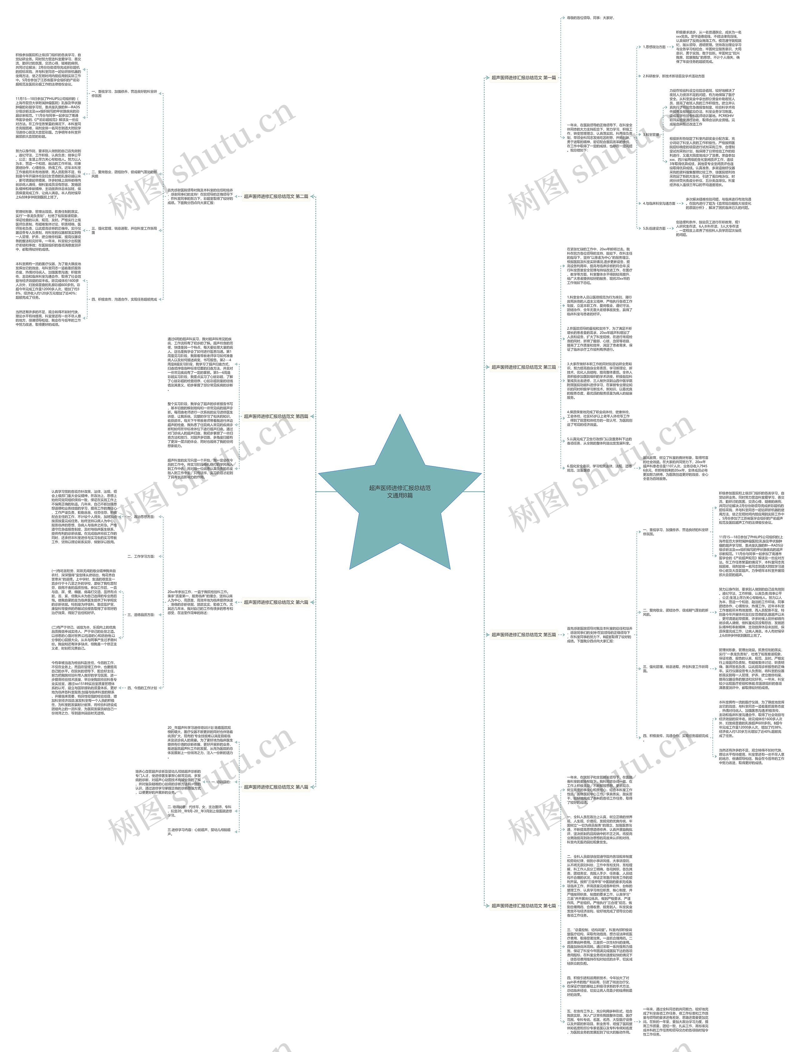 超声医师进修汇报总结范文通用8篇思维导图