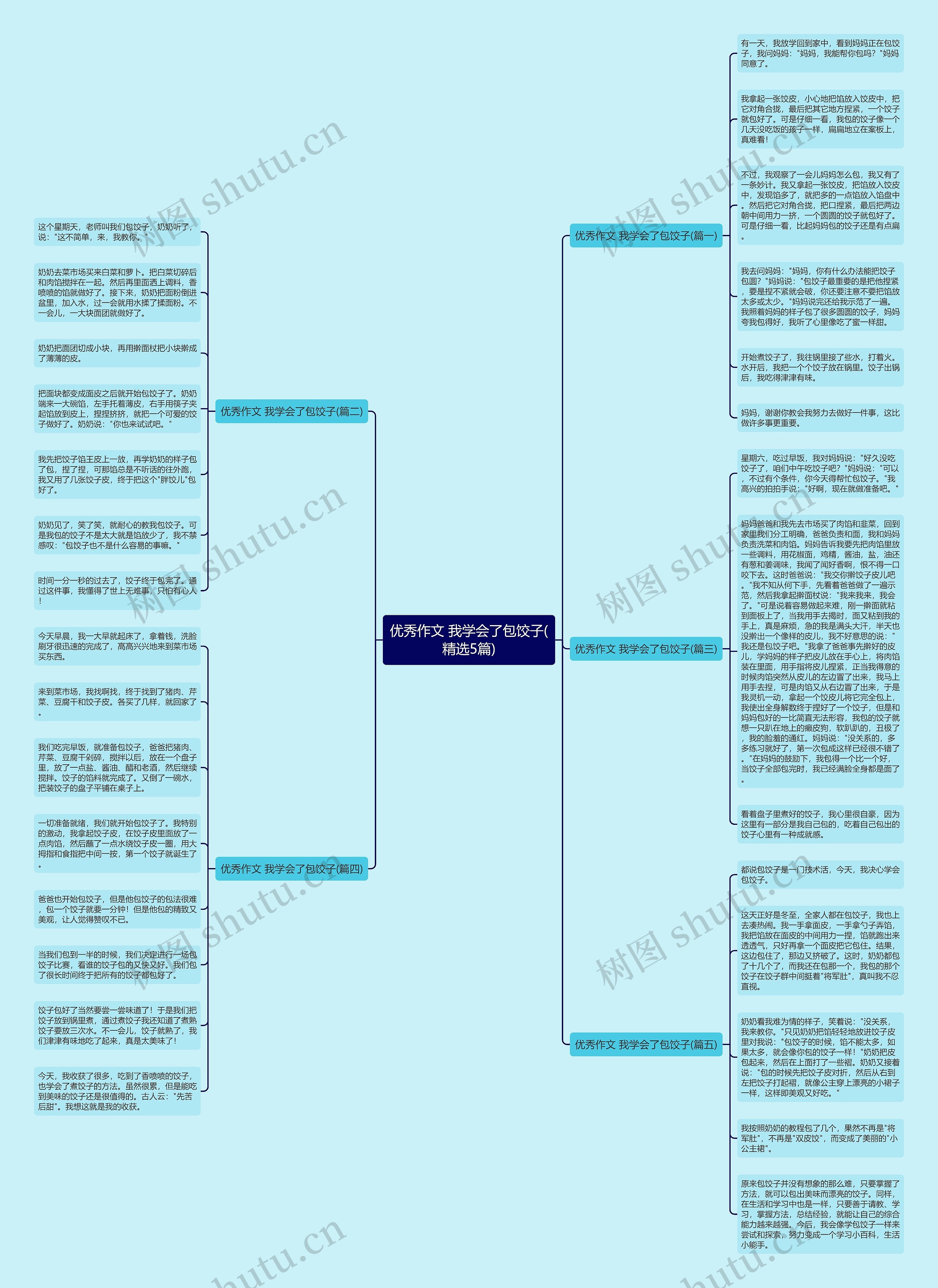 优秀作文 我学会了包饺子(精选5篇)思维导图