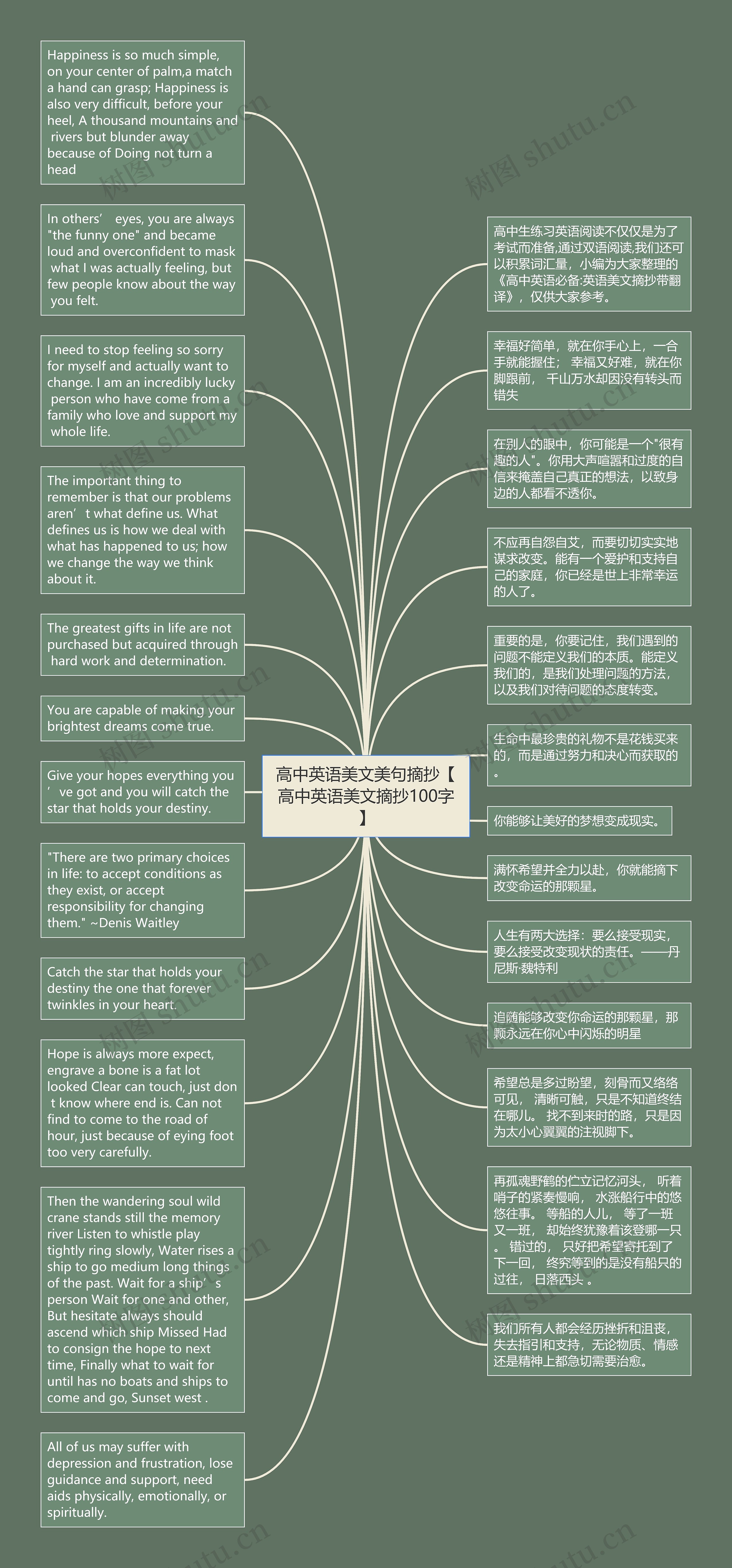 高中英语美文美句摘抄【高中英语美文摘抄100字】思维导图