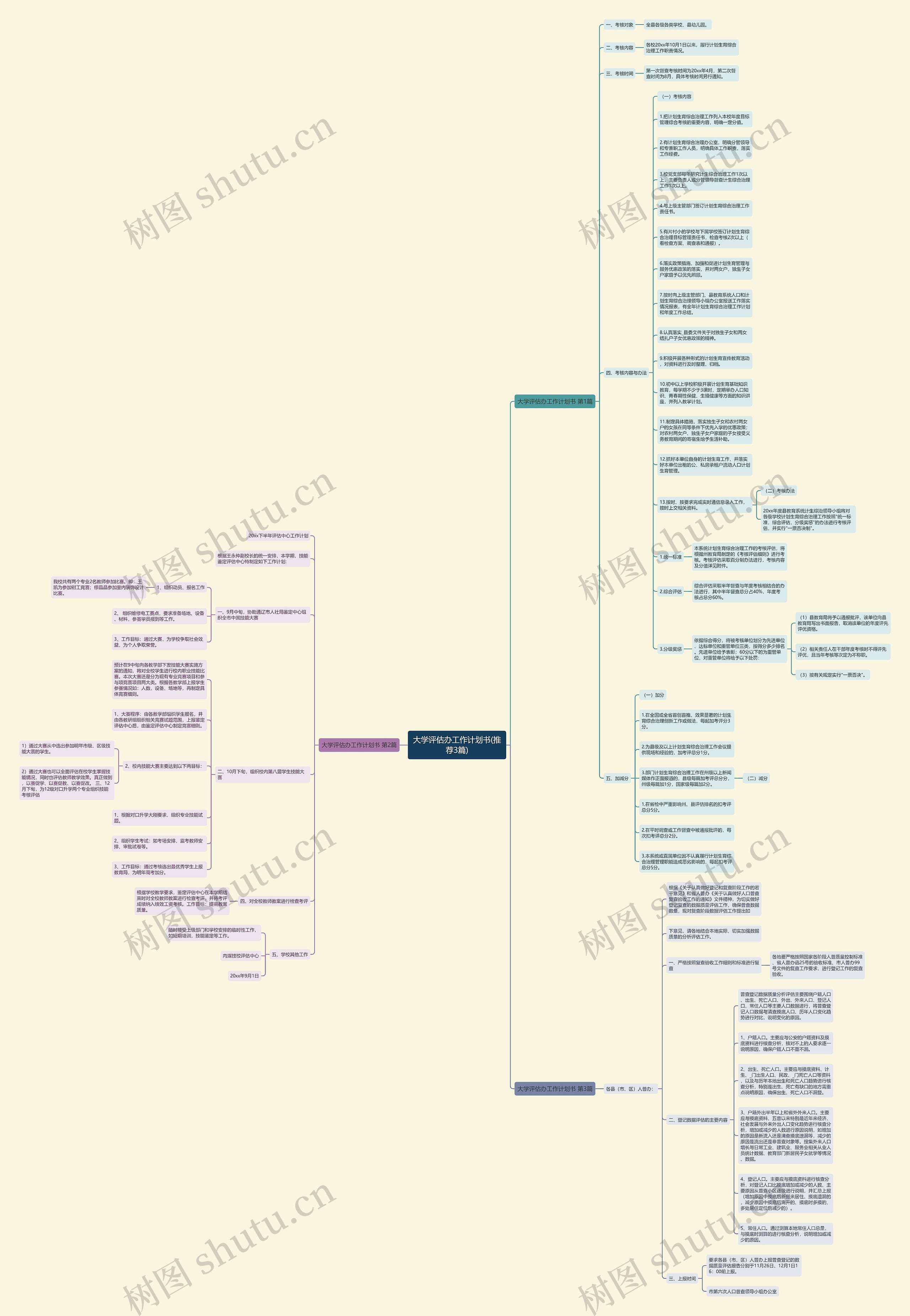 大学评估办工作计划书(推荐3篇)思维导图