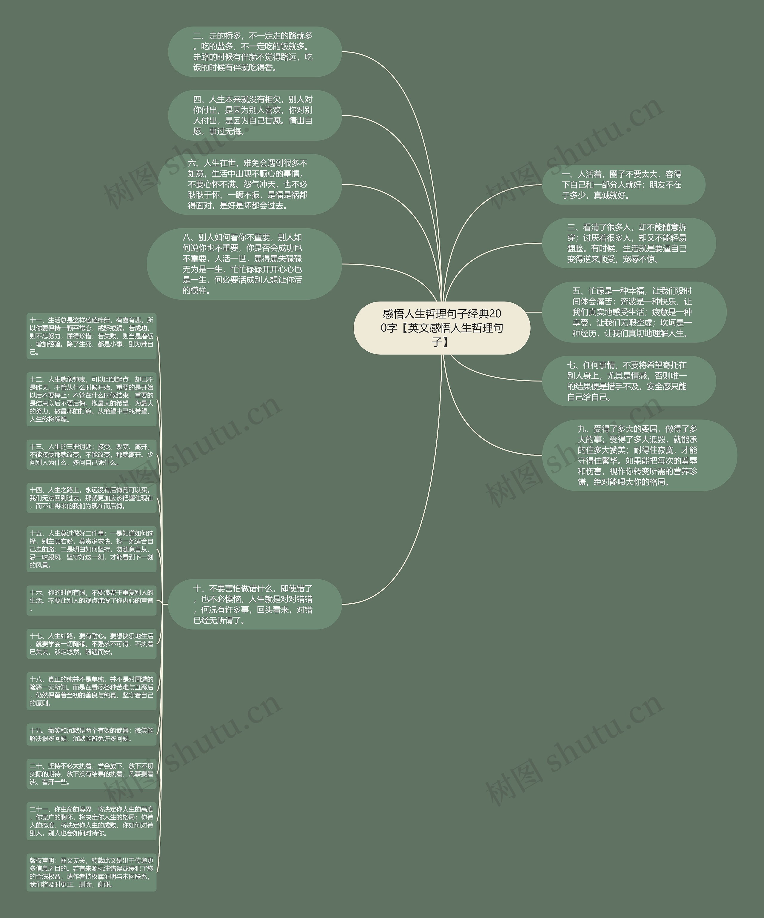 感悟人生哲理句子经典200字【英文感悟人生哲理句子】思维导图