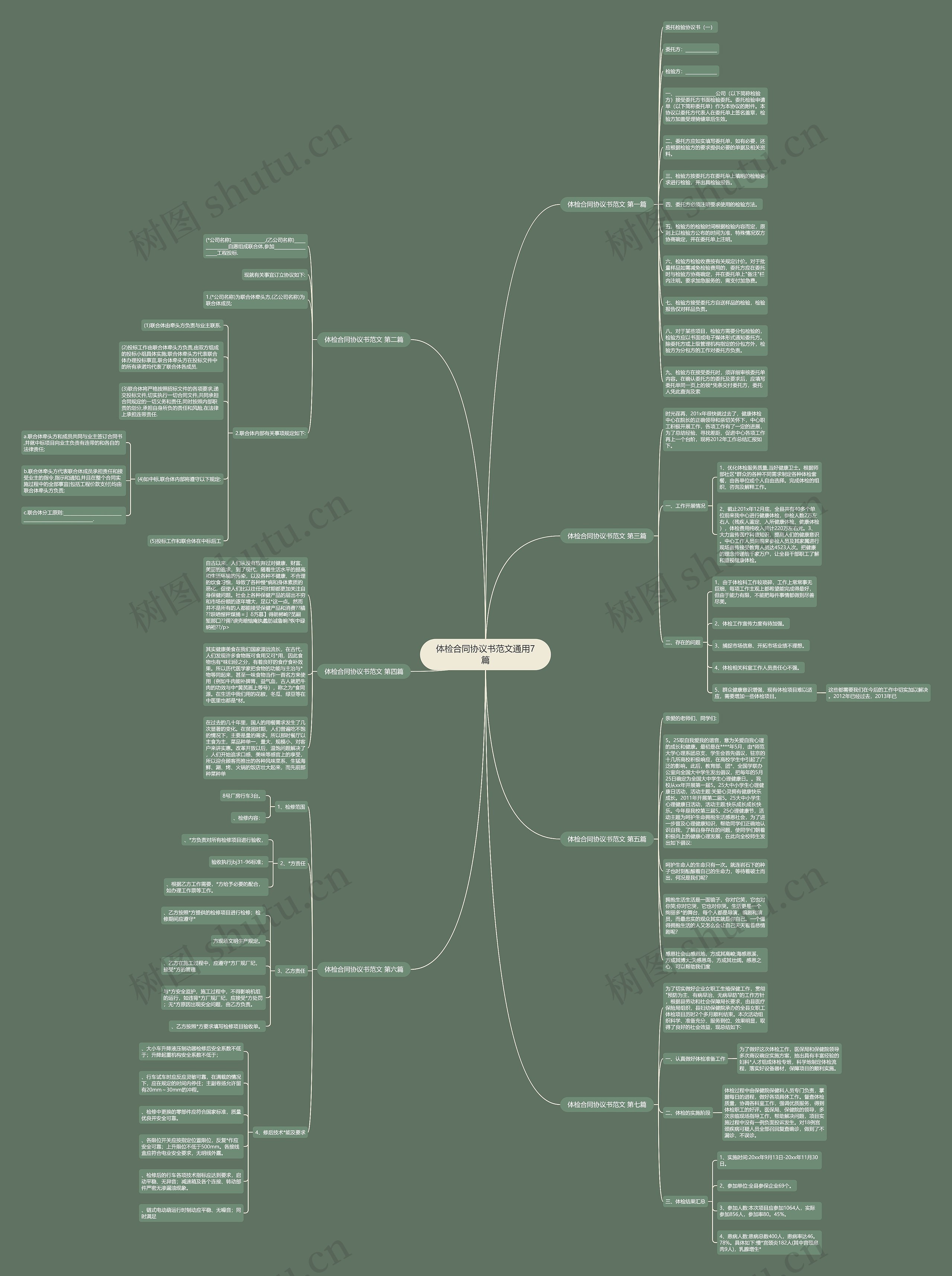 体检合同协议书范文通用7篇思维导图
