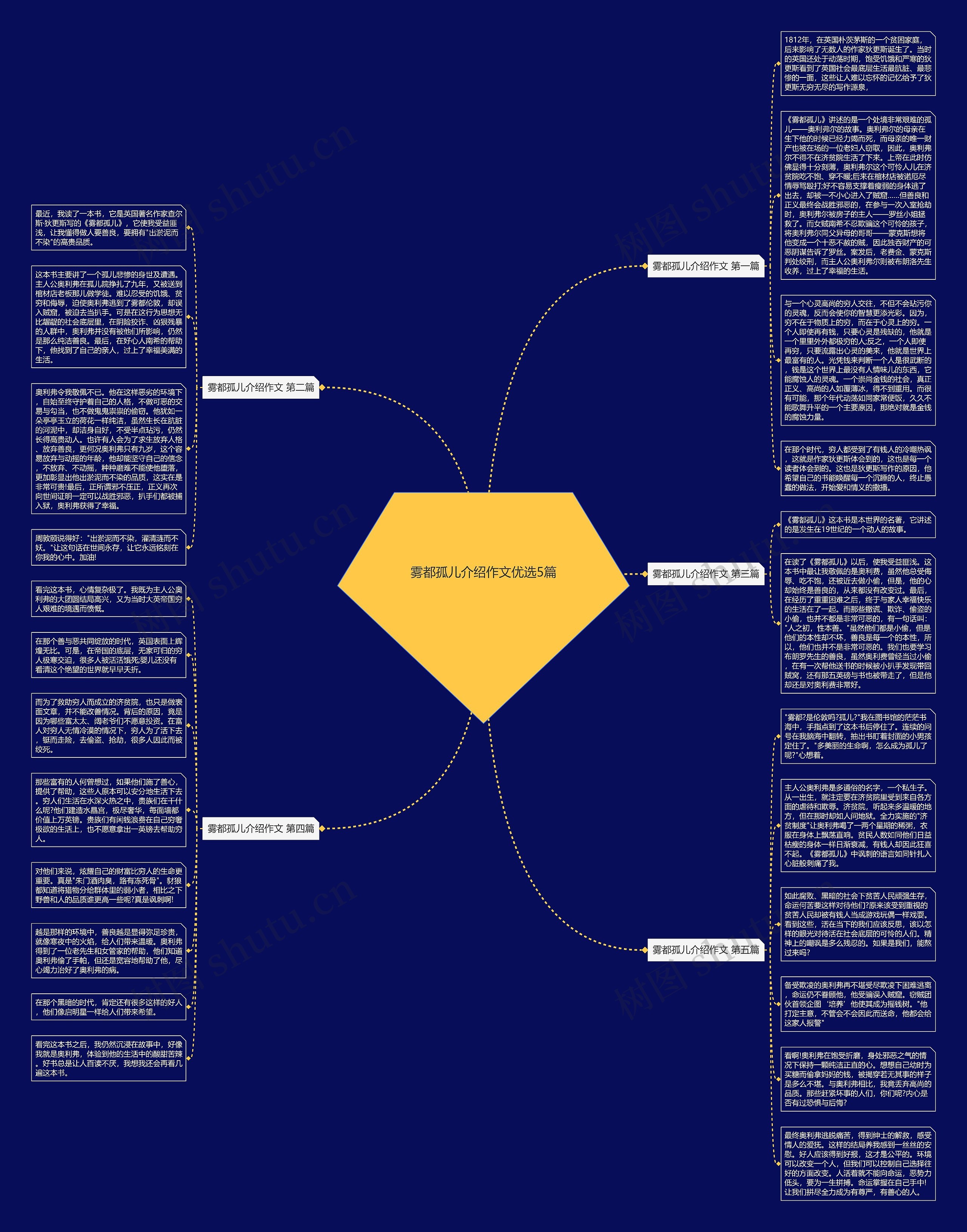 雾都孤儿介绍作文优选5篇思维导图