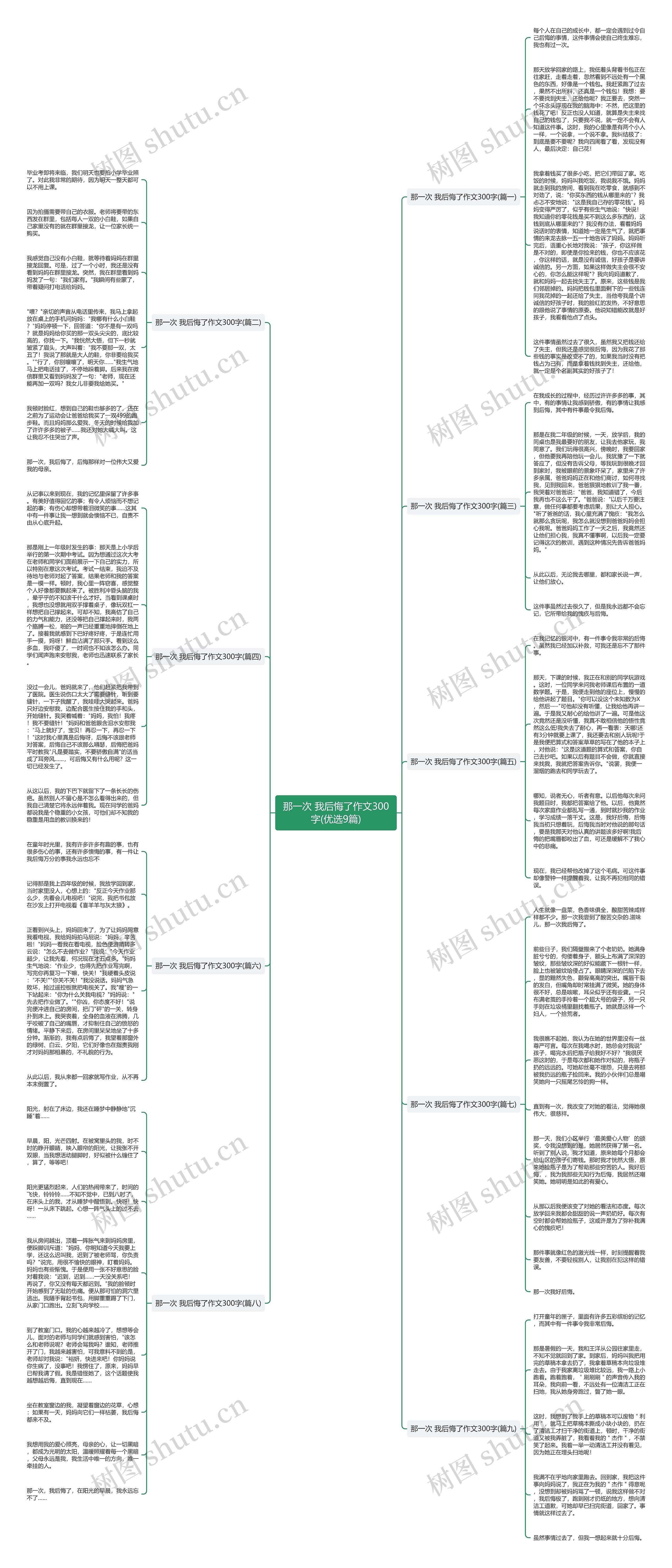 那一次 我后悔了作文300字(优选9篇)思维导图