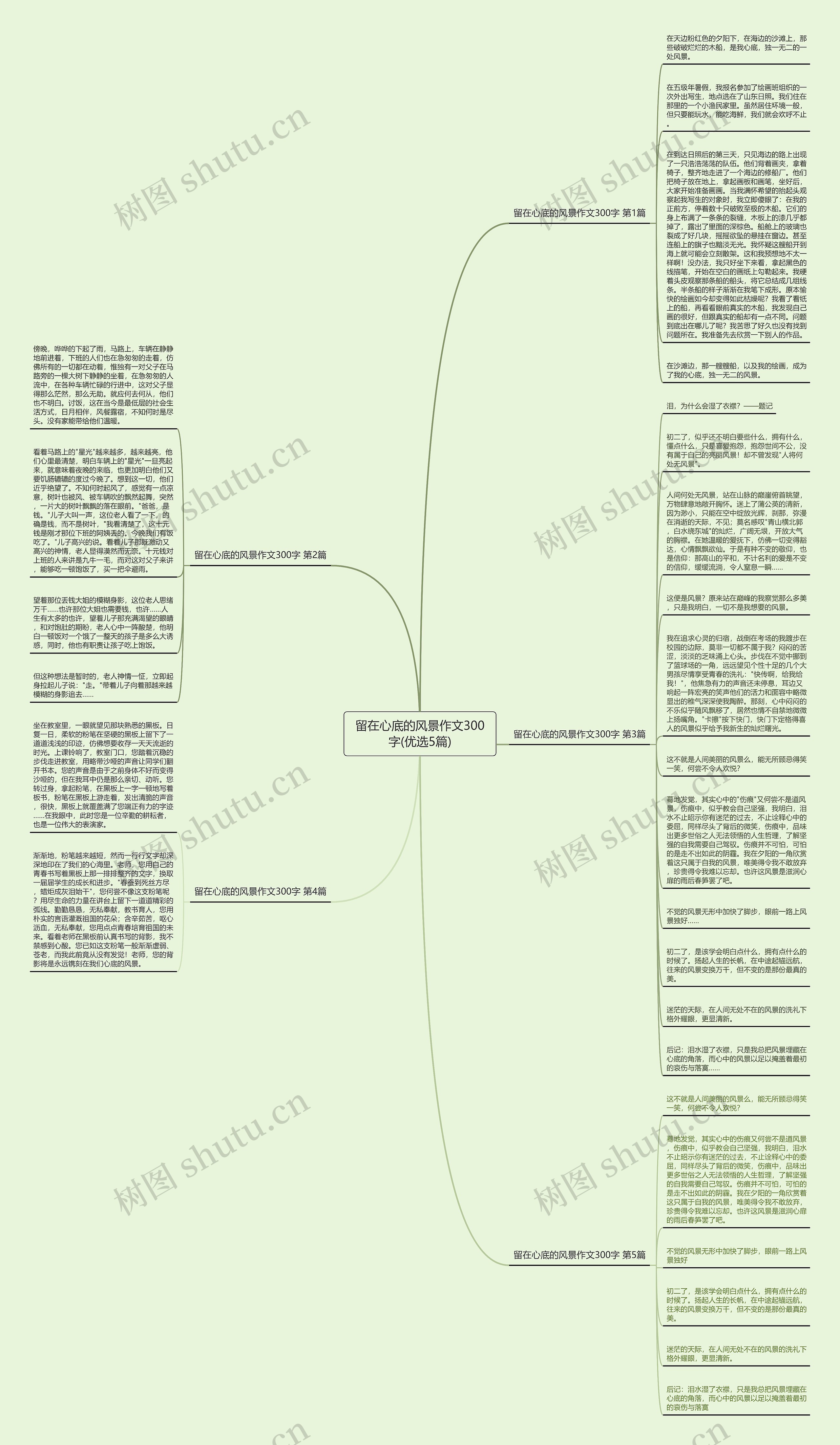 留在心底的风景作文300字(优选5篇)思维导图
