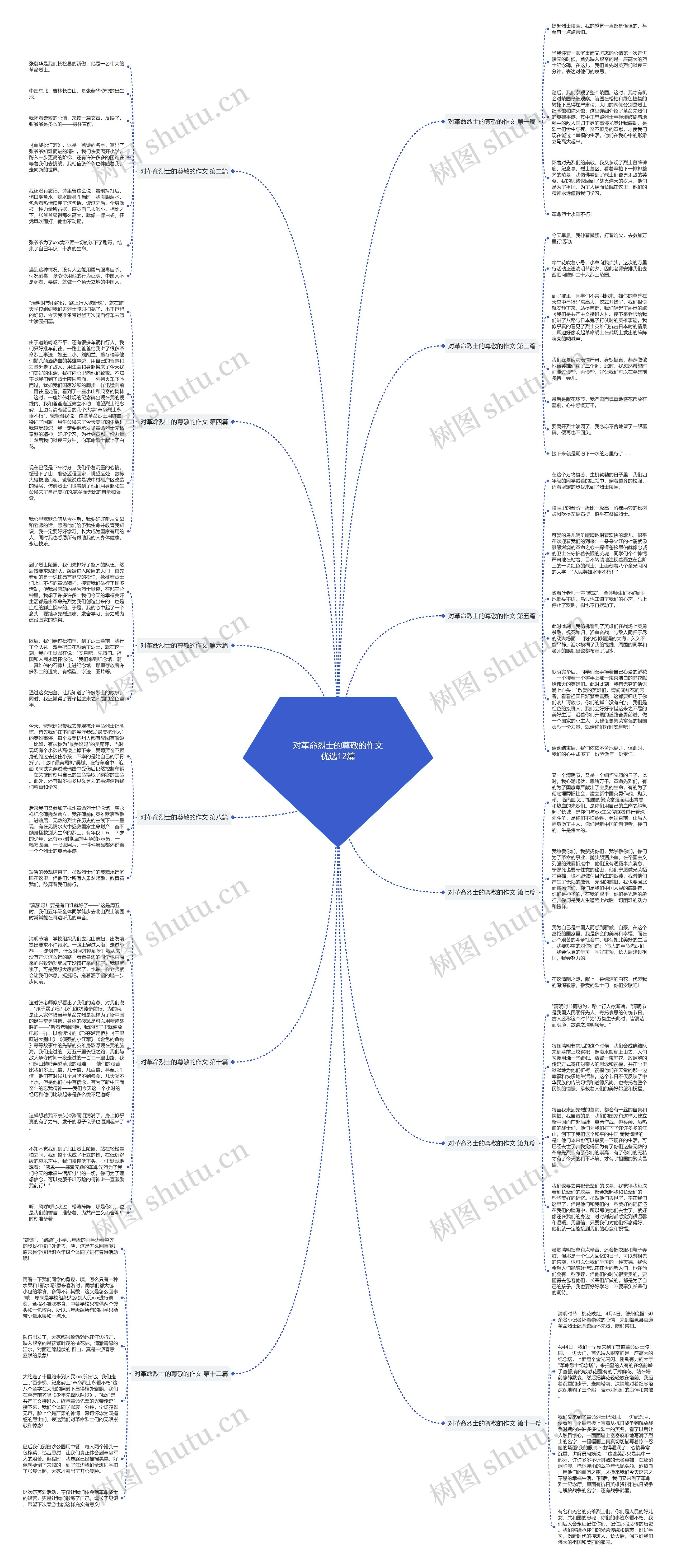 对革命烈士的尊敬的作文优选12篇思维导图