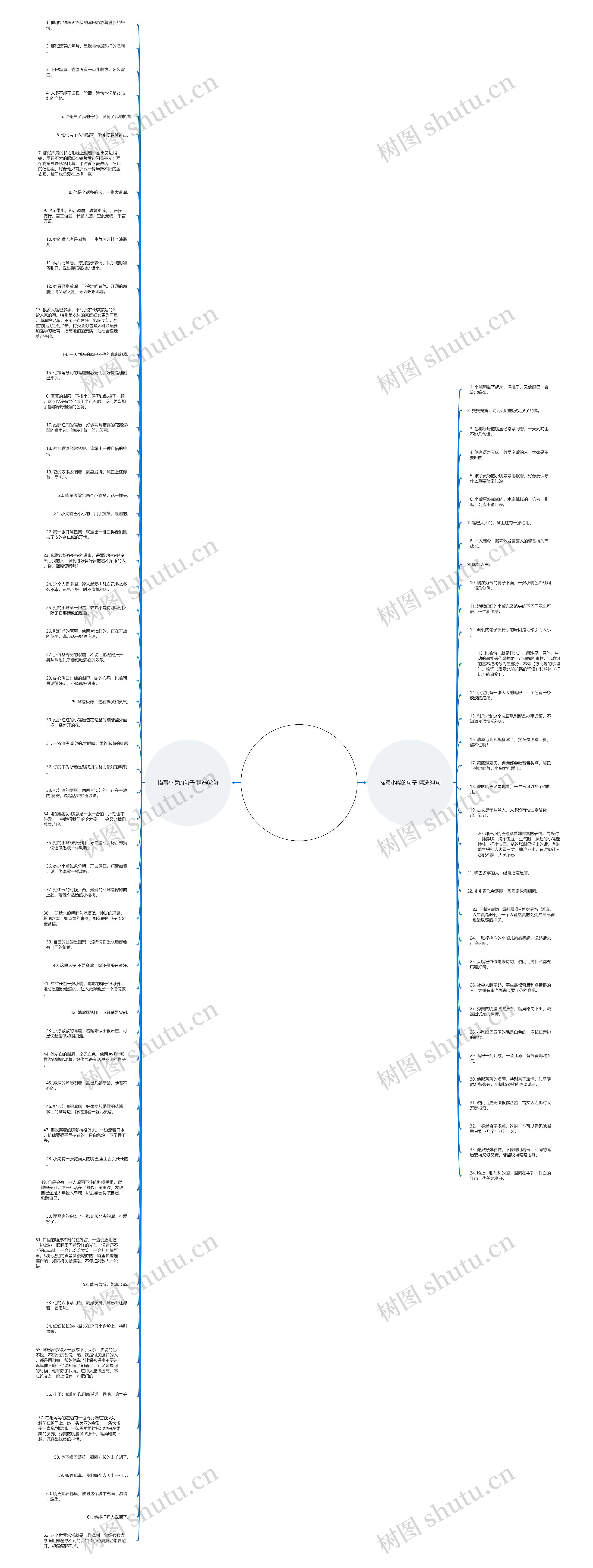 描写小嘴的句子(精选96句)思维导图