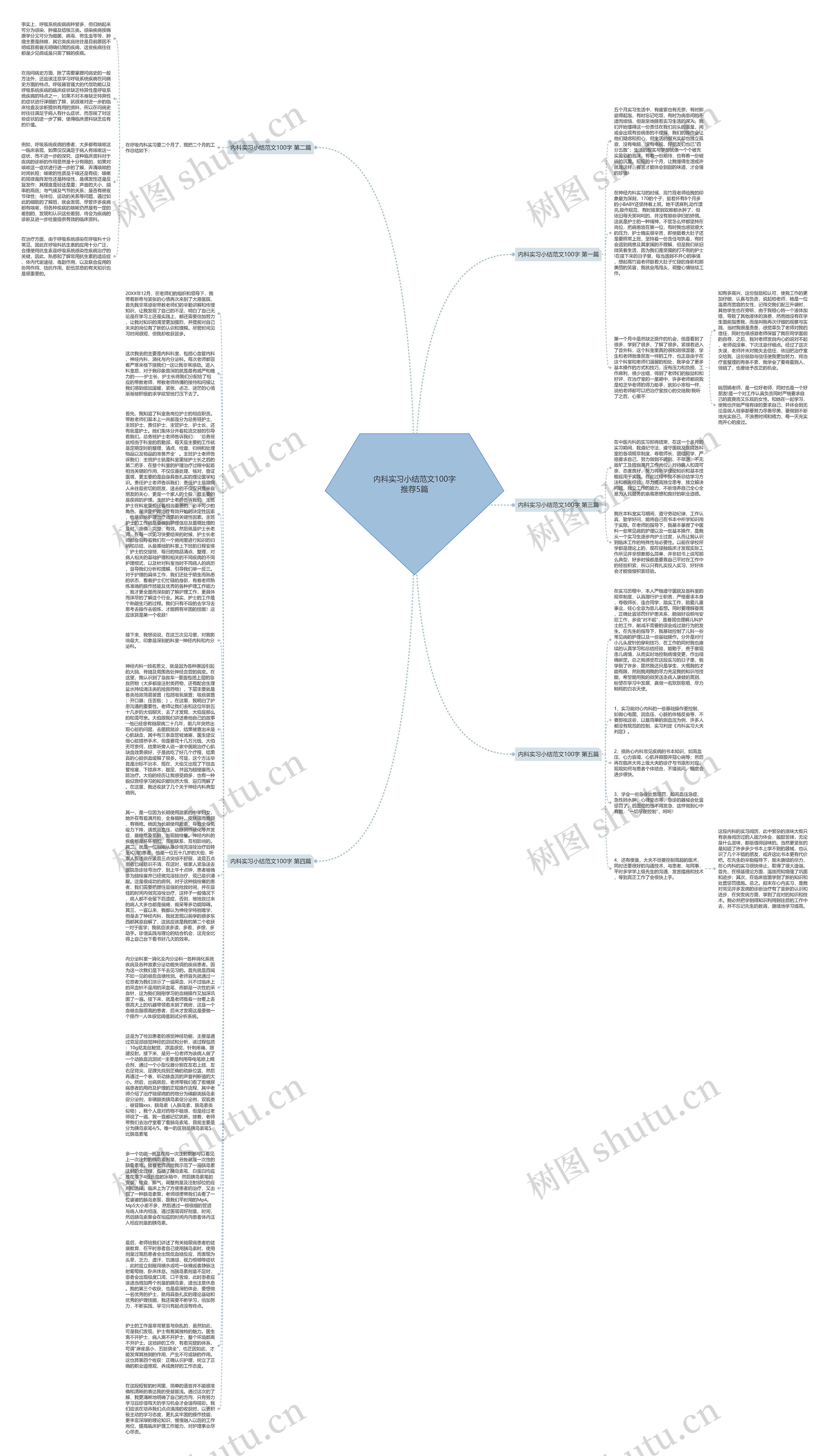 内科实习小结范文100字推荐5篇思维导图