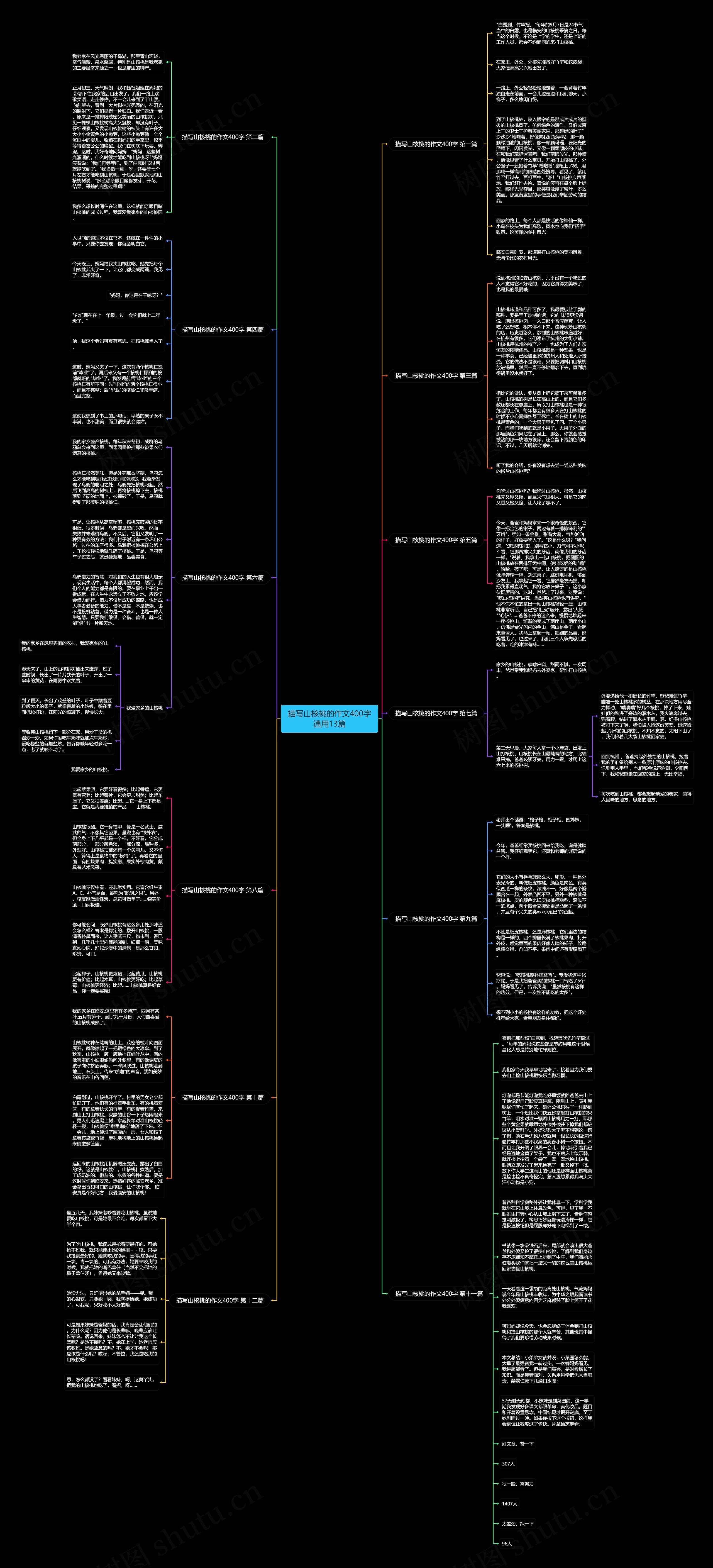 描写山核桃的作文400字通用13篇思维导图