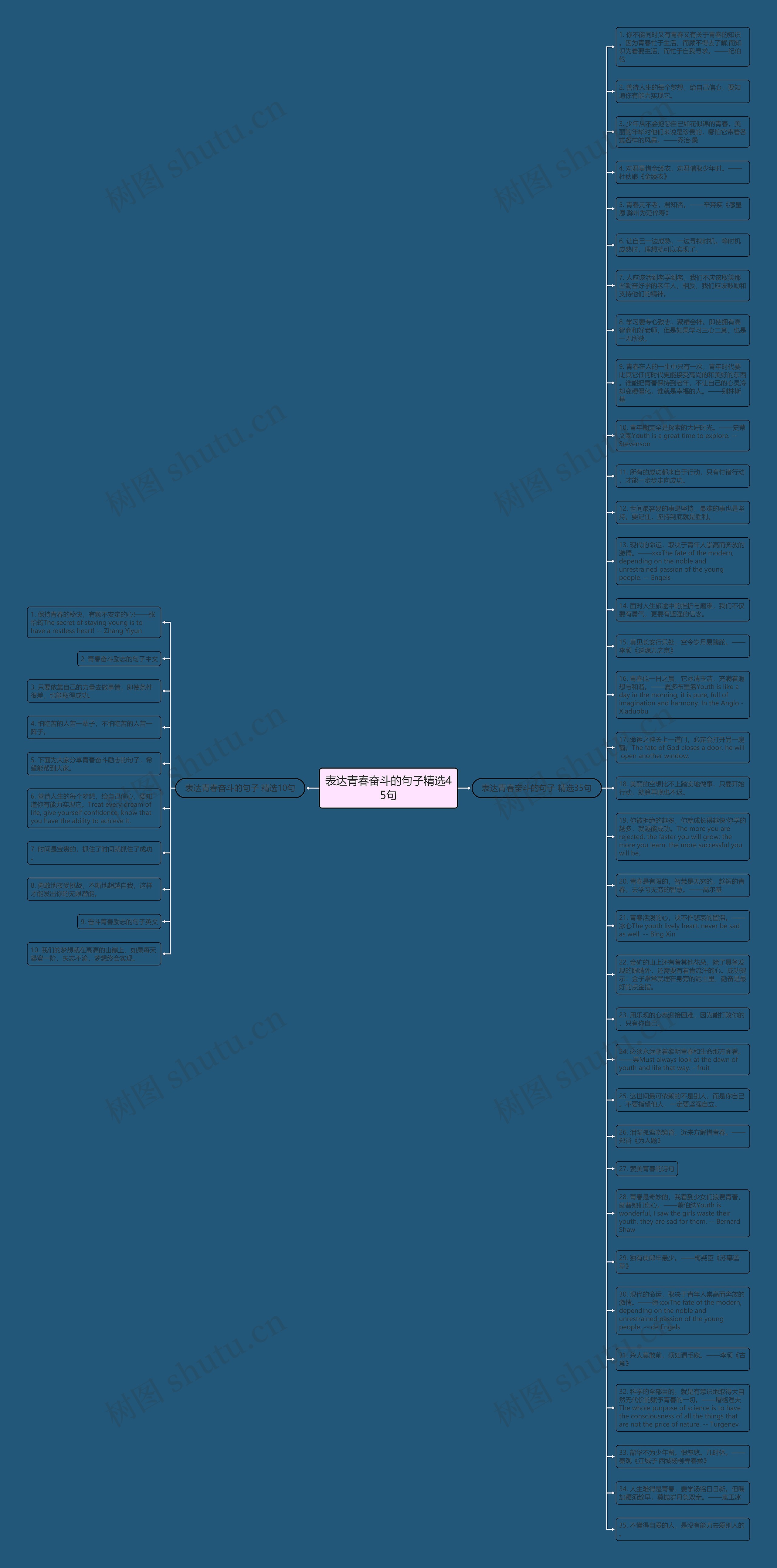 表达青春奋斗的句子精选45句思维导图