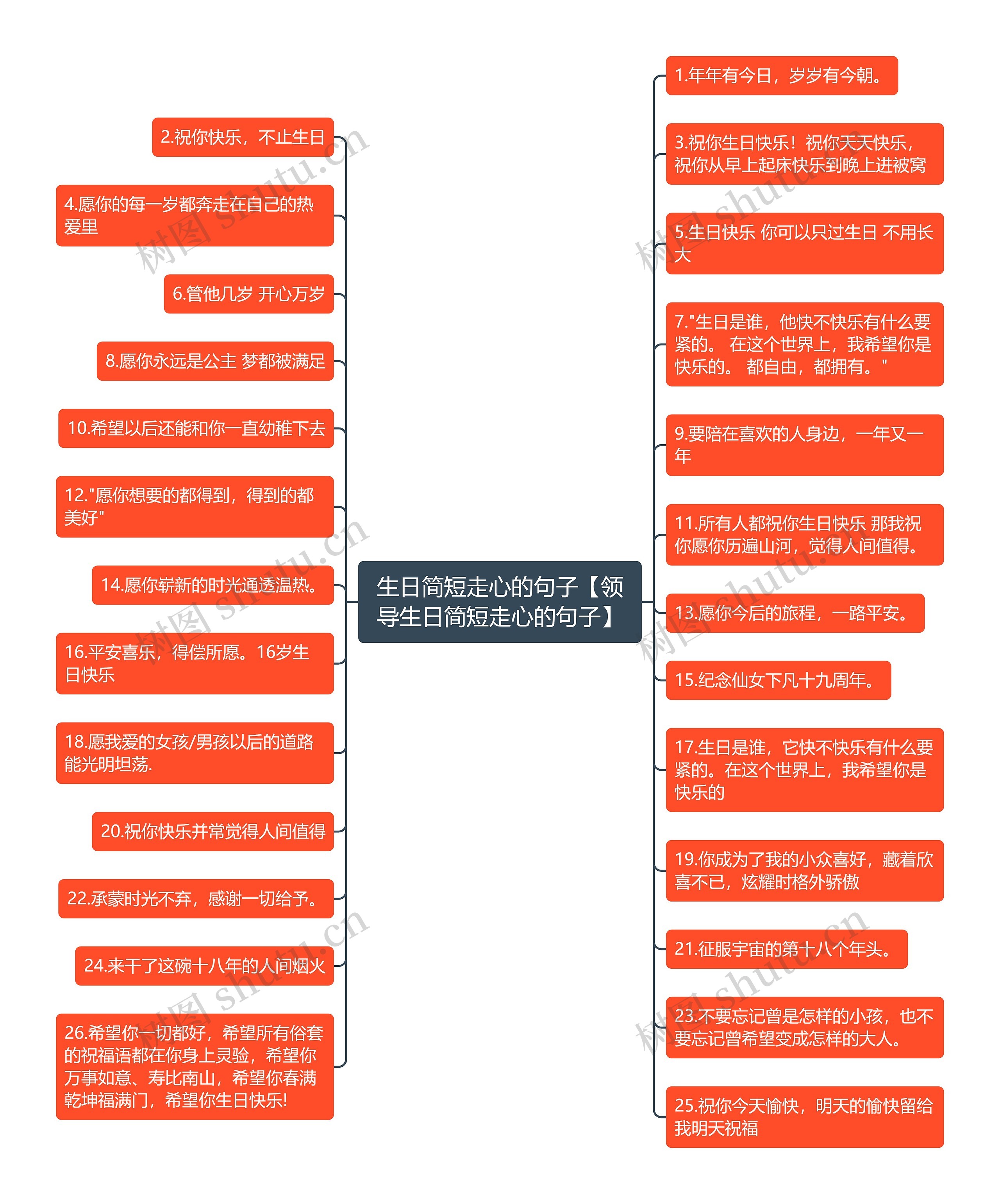 生日简短走心的句子【领导生日简短走心的句子】思维导图